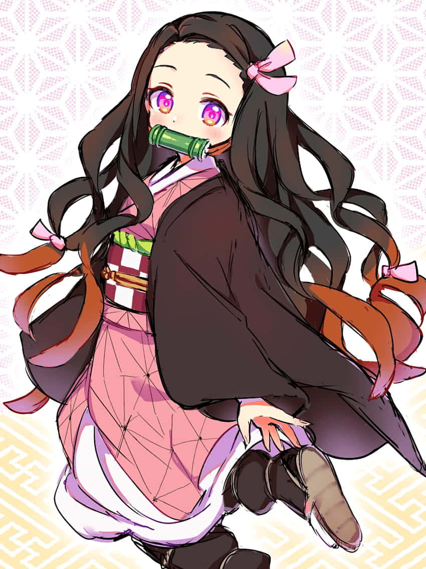 Demon Slayer Fictional Character Cute Nezuko Kamado Background