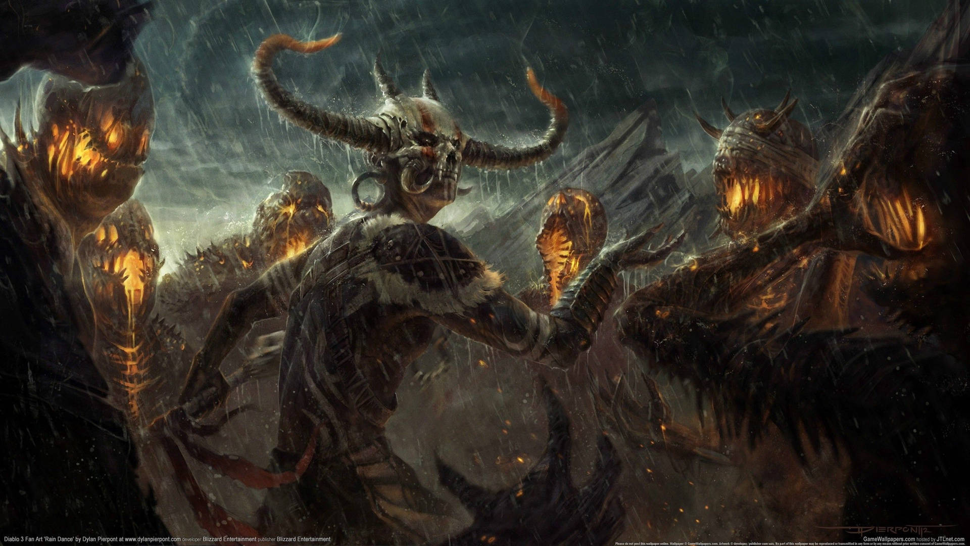 Demon Slayer In Diablo Background