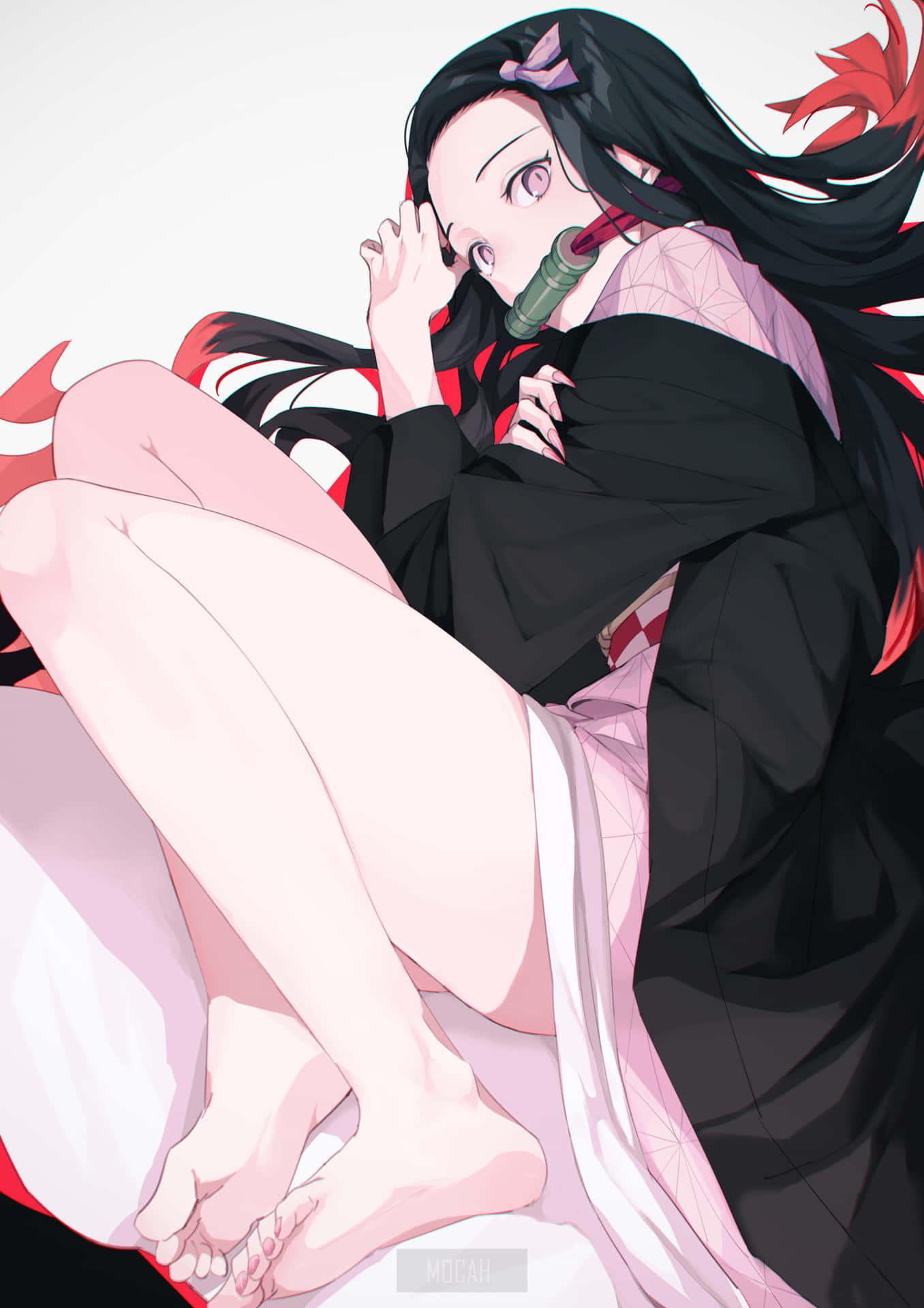 Demon Slayer Kimetsu No Yaiba Nezuko Kamado Anime Girl Feet Background