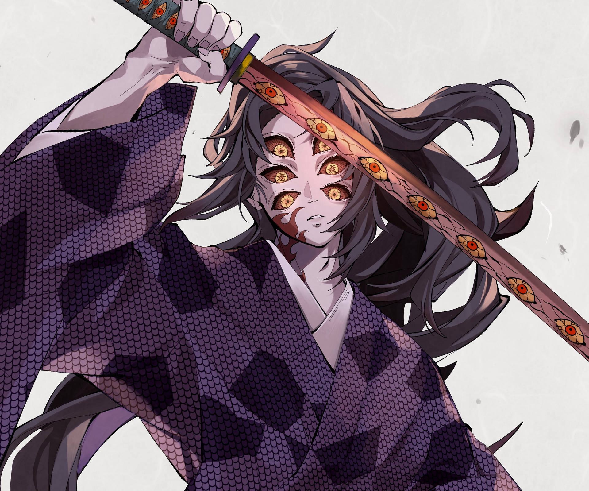 Demon Slayer Kokushibo With Sword Background