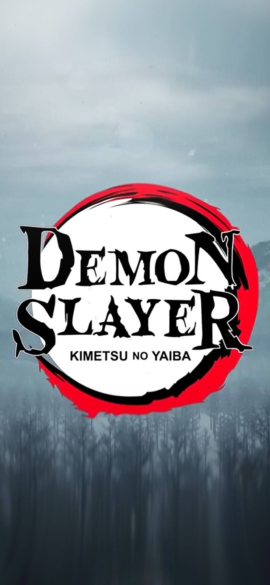 Demon Slayer Logo Gray Background Background