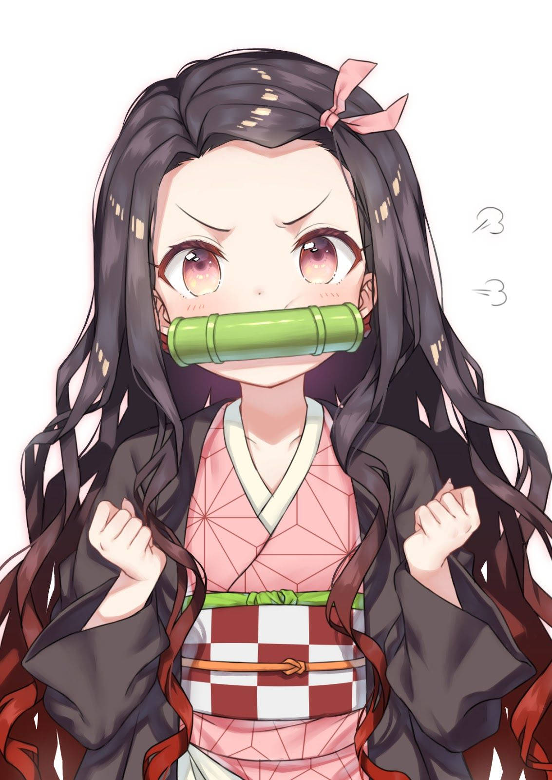 Demon Slayer Nezuko Cute Angry Face Background