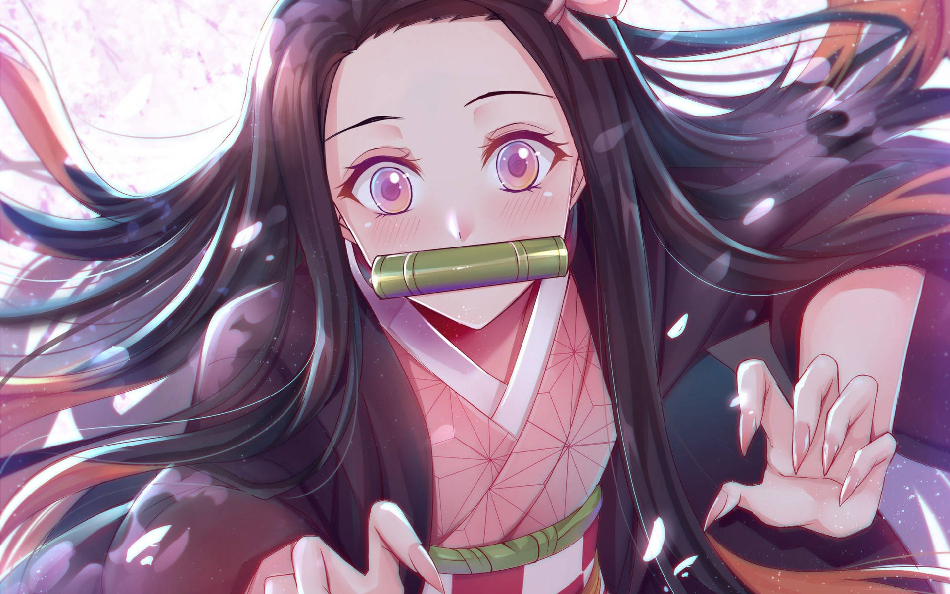 Demon Slayer Nezuko Cute Harmonica Background