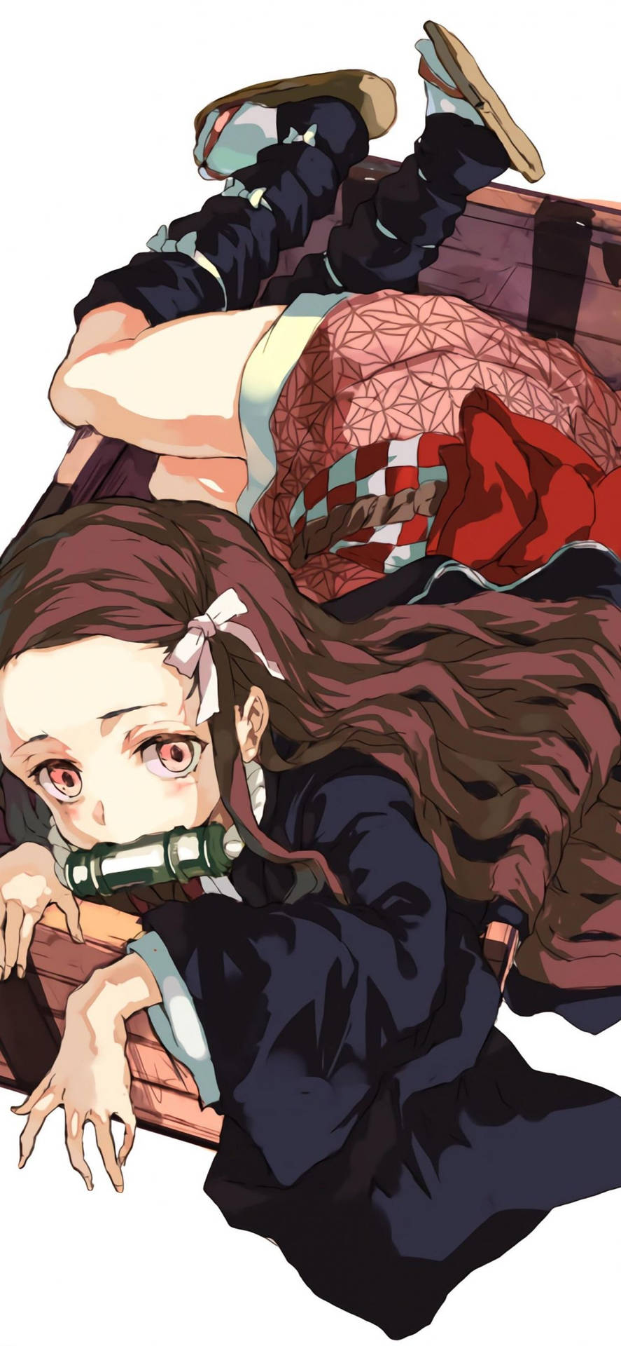 Demon Slayer Nezuko Cute Position Background