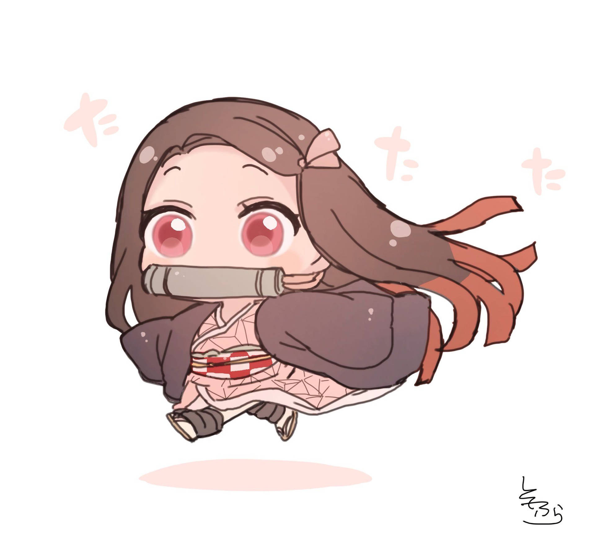 Demon Slayer Nezuko Cute Tiny Version Background