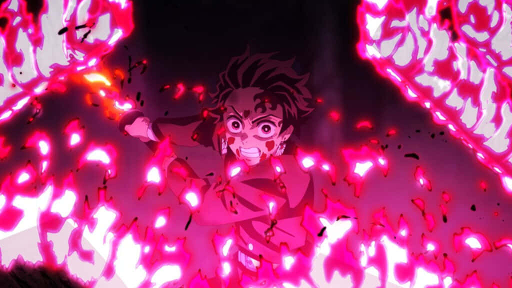 Demon Slayer Pink Flames Battle