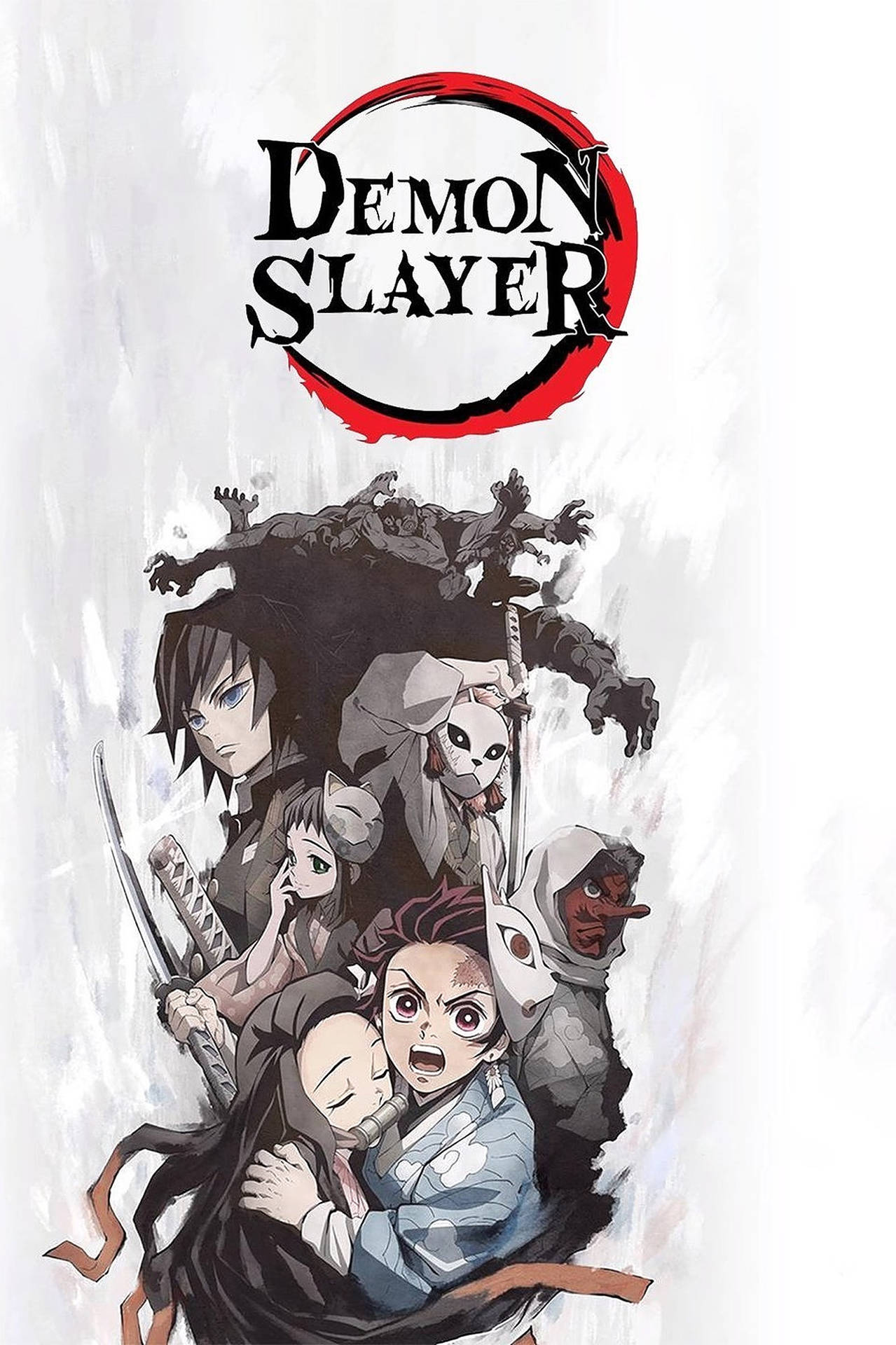 Demon Slayer Poster With Logo Background