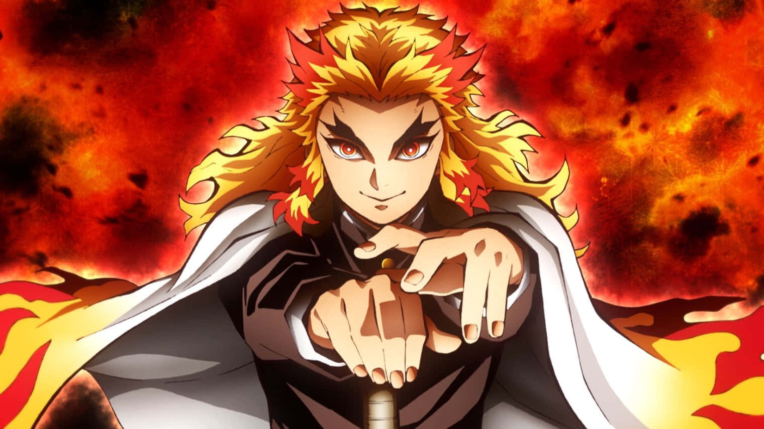 Demon Slayer Season 2 Kyojuro Rengoku Fire Background