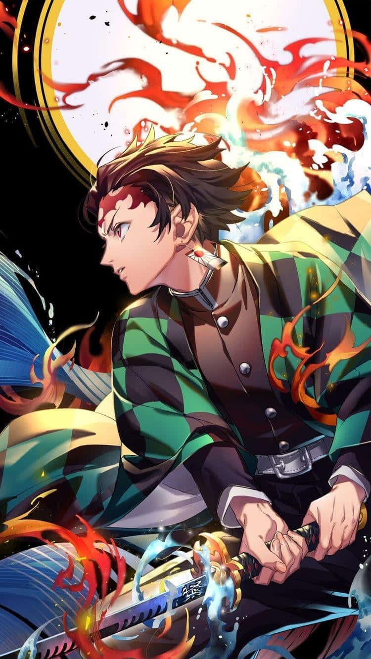 Demon Slayer Season 2 Tanjiro Kamado With Sword Background