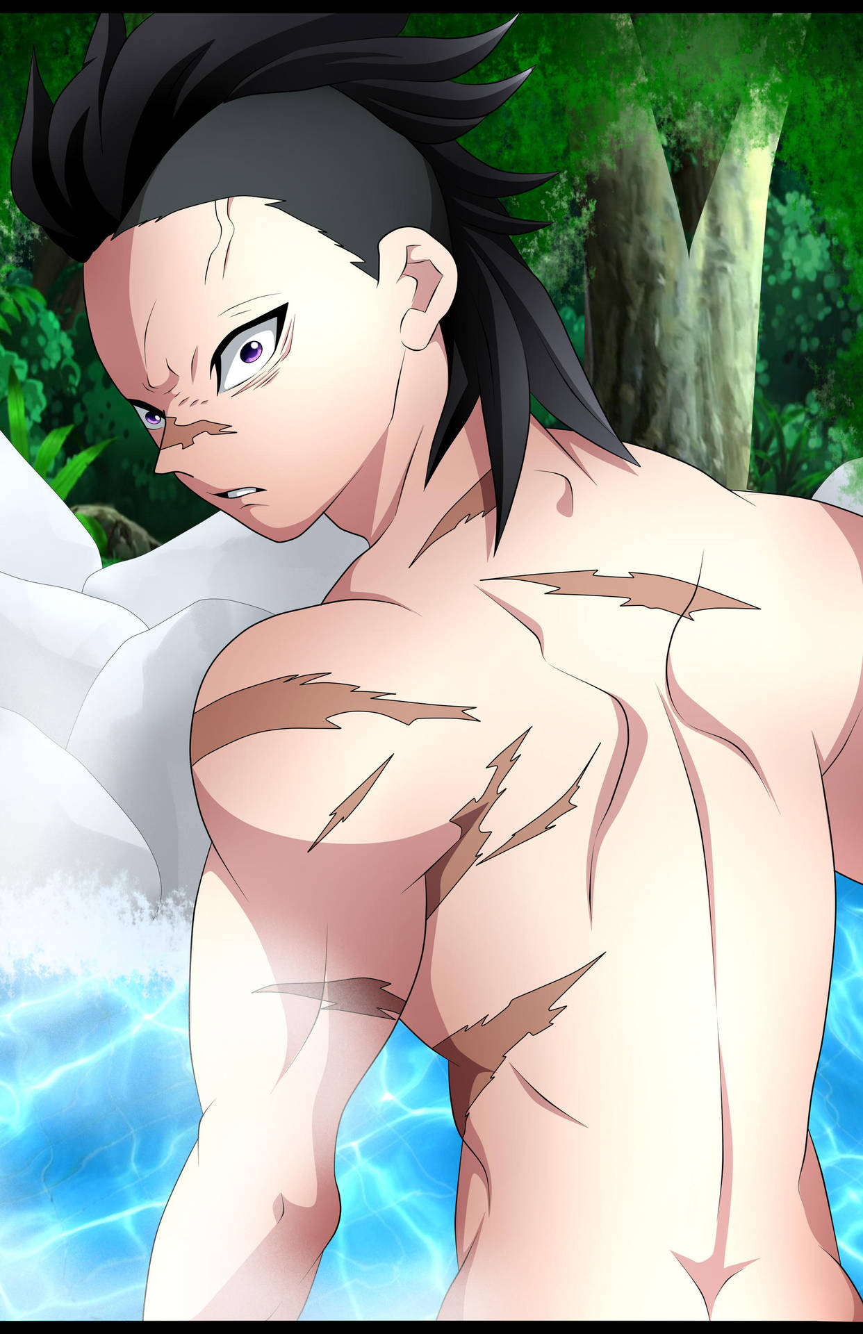 Demon Slayer Topless Genya Background