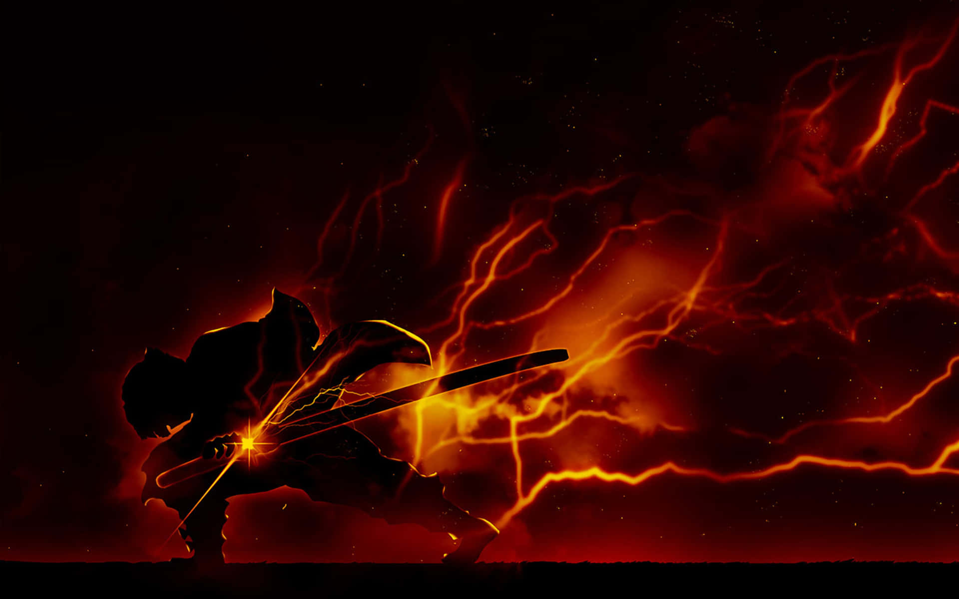 Demon Slayer Zenitsu Blazing Powers 4k Background