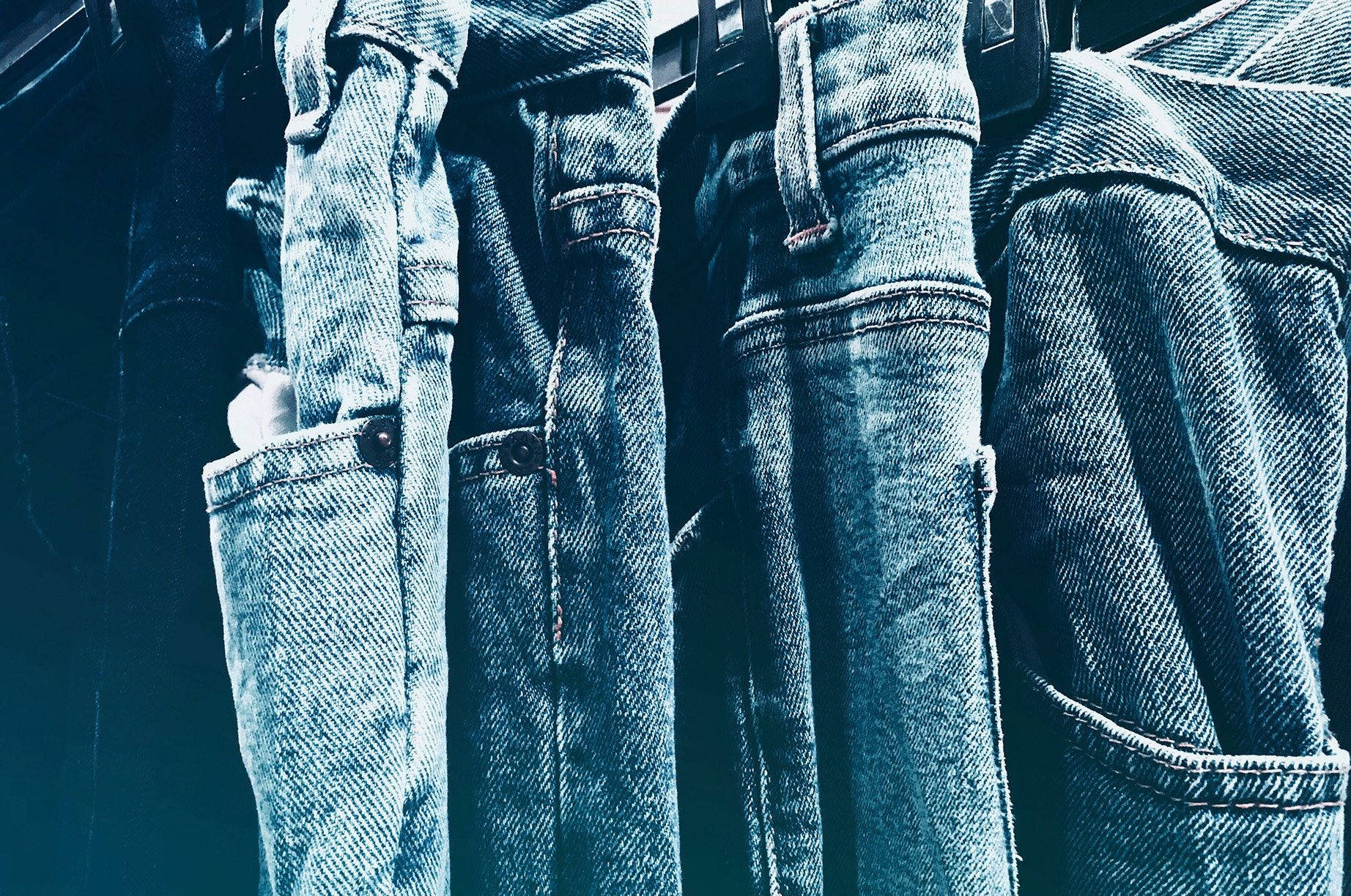 Denim Blue Jeans Hanging Background