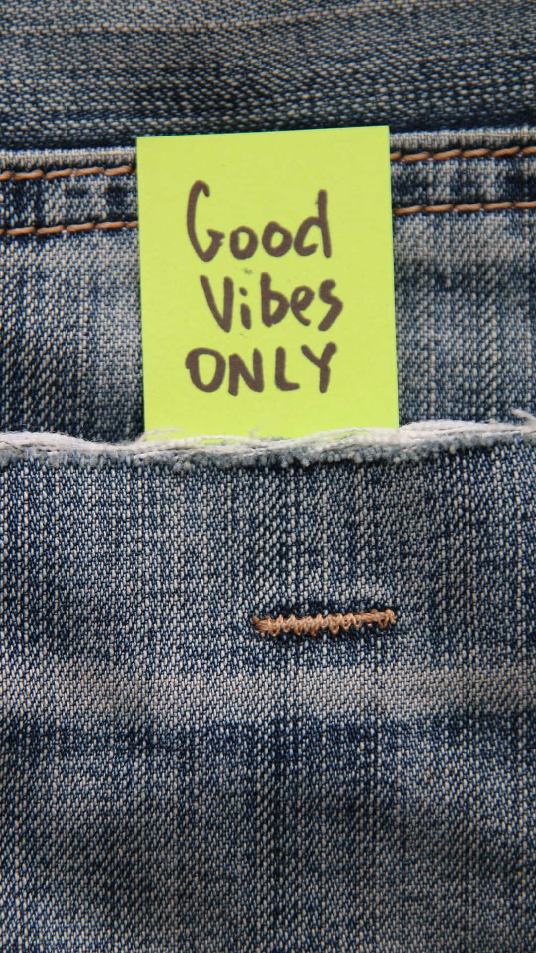 Denim Fabric Good Vibes Iphone Background