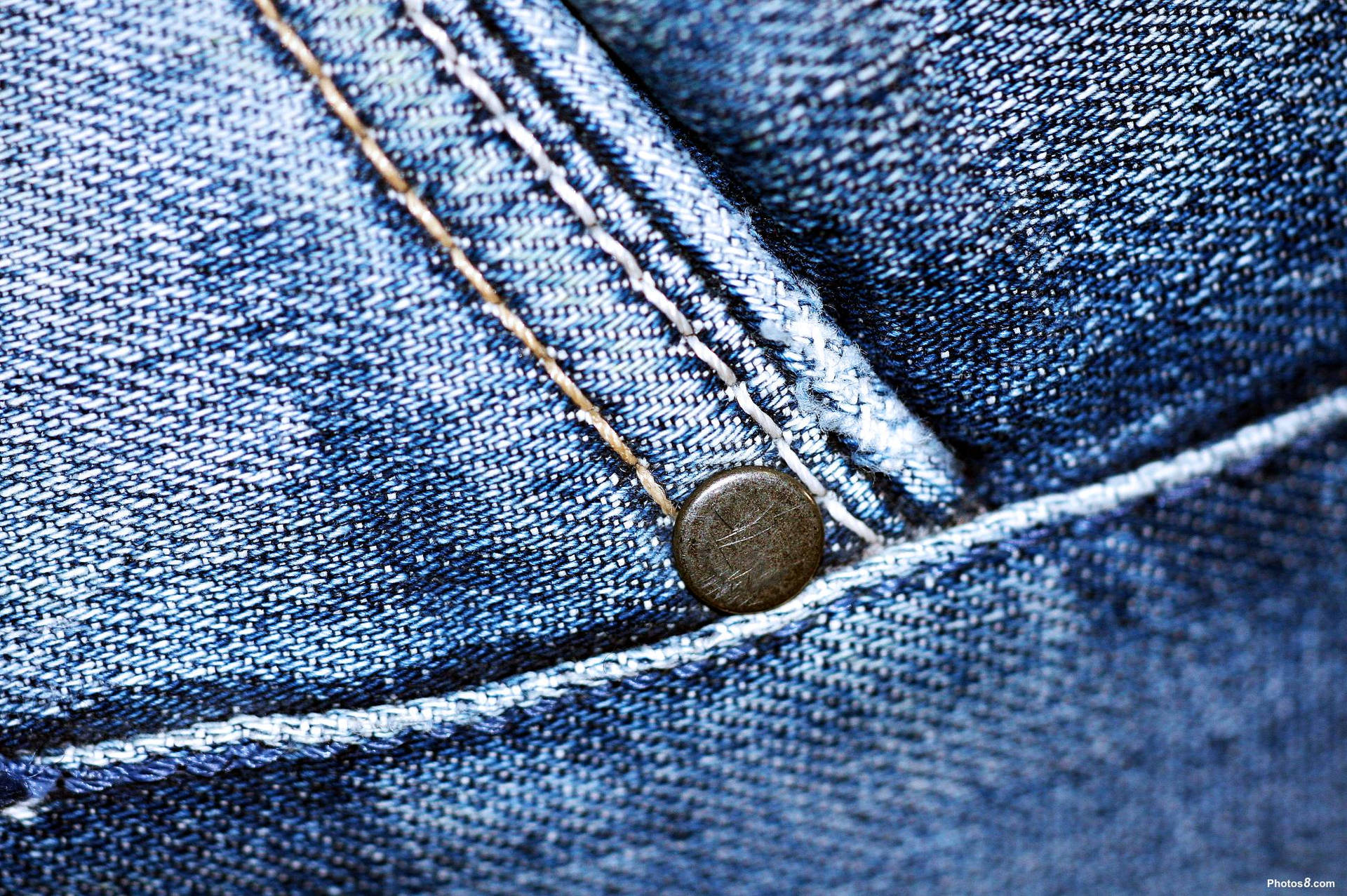 Denim Jeans With Metal Rivet Background
