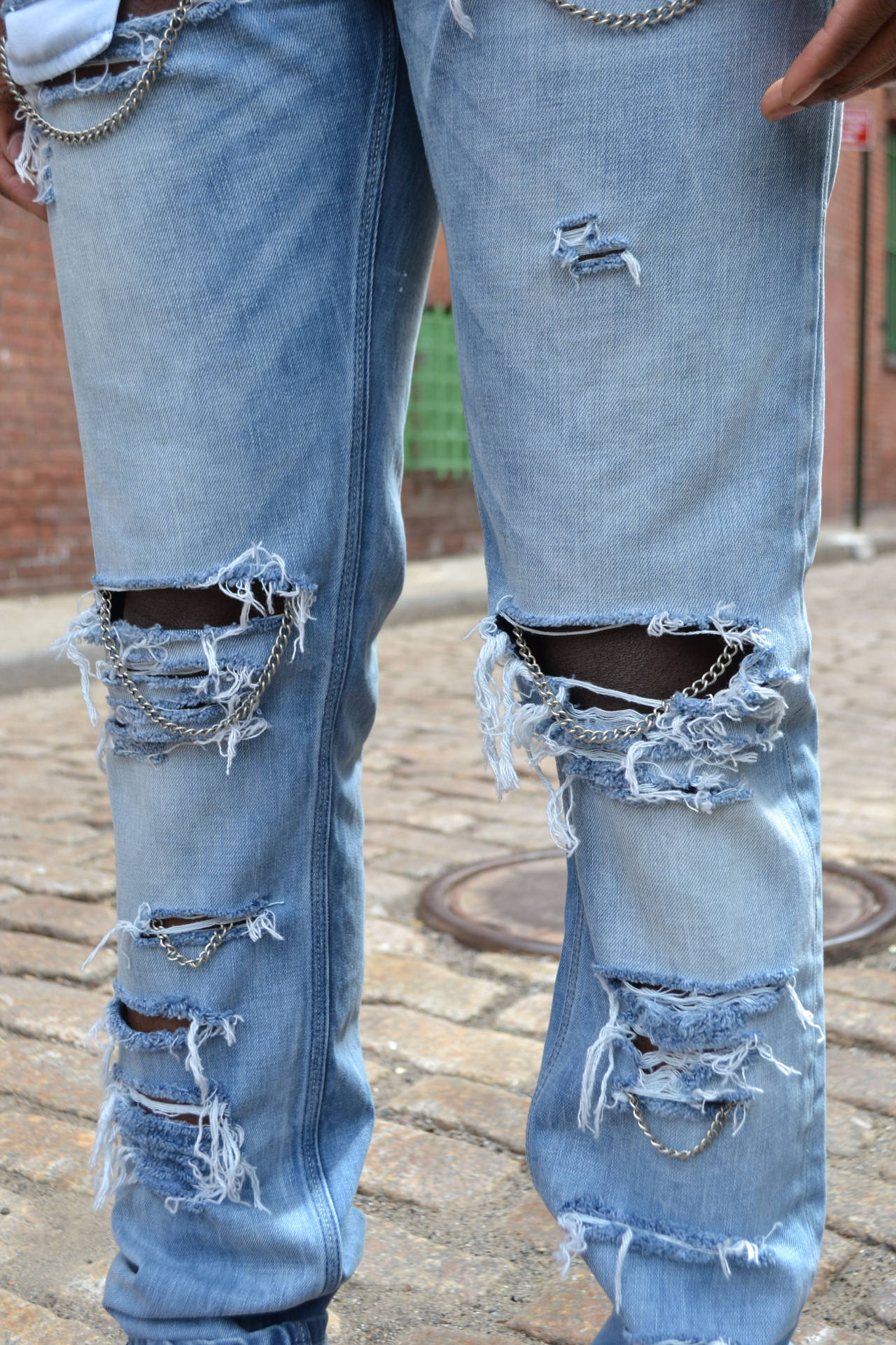 Denim Ripped Jeans For Men Background