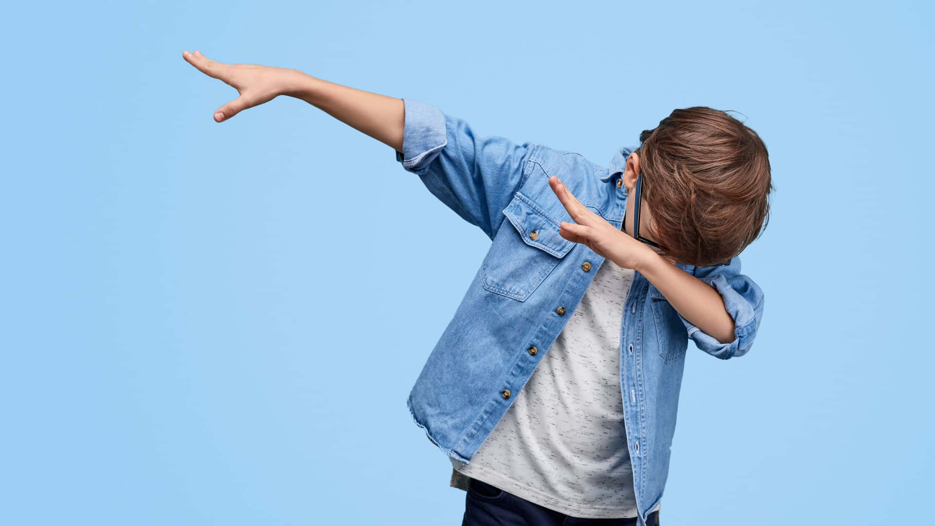 Denim Stylish Boy Dabbing Background