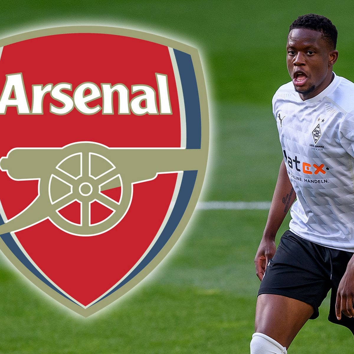 Denis Zakaria With Arsenal Logo Background