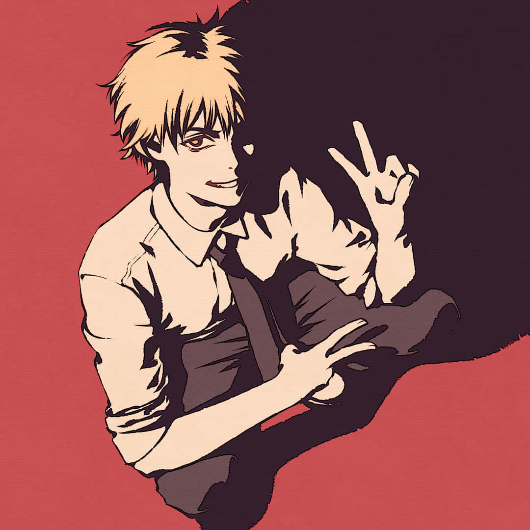 Denji Peace Sign Chainsaw Man Pfp Background