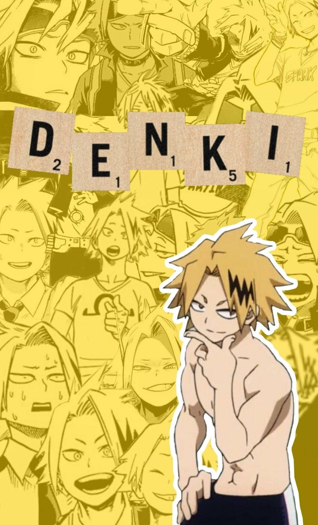 Denki - A Poster With A Picture Of A Character Background