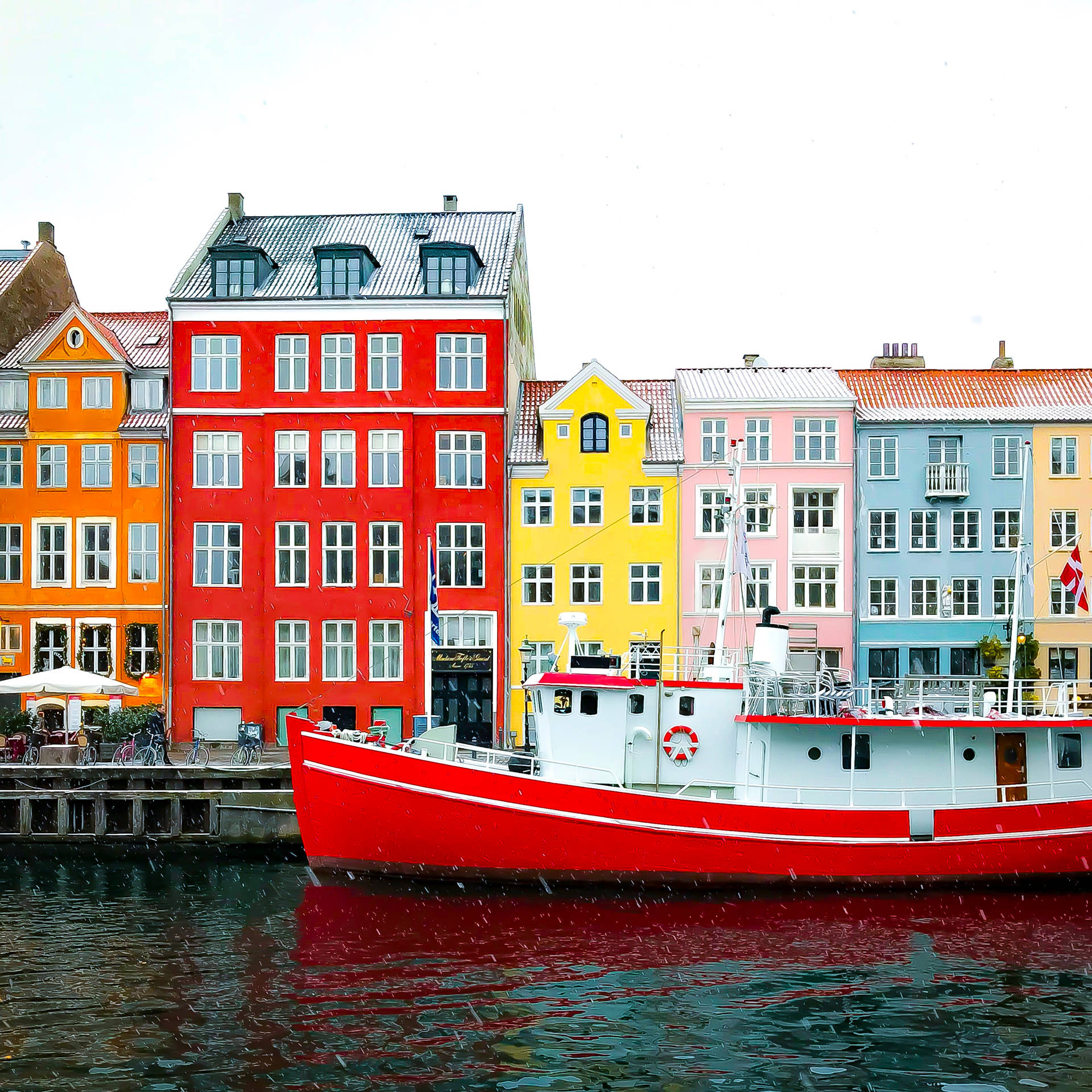Denmark Colorful Nyhavn Background