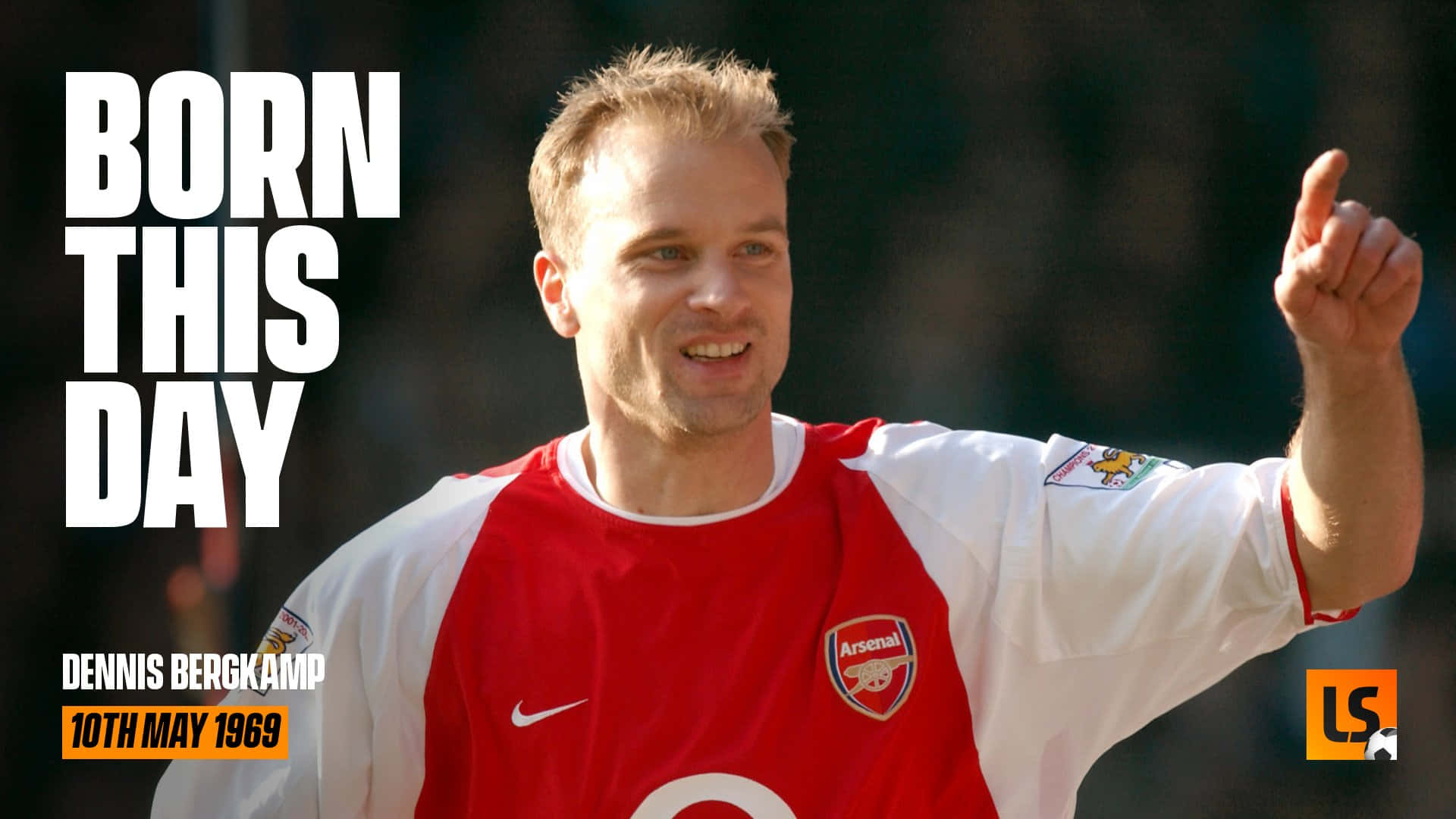 Dennis Bergkamp Born This Day Poster Background
