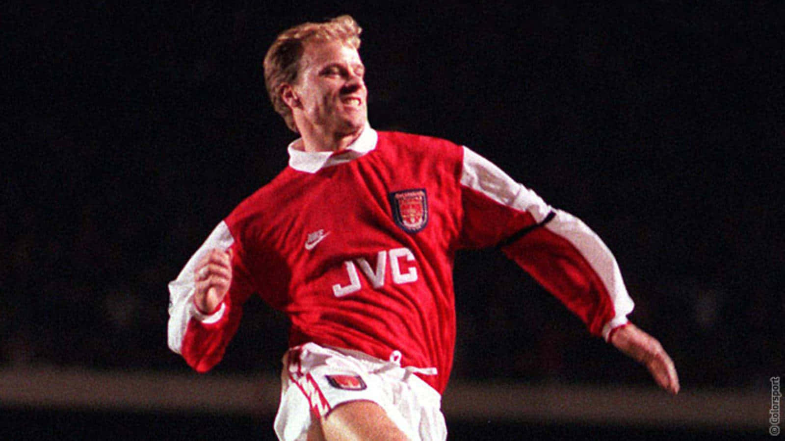 Dennis Bergkamp Happy Premier League Goal Background