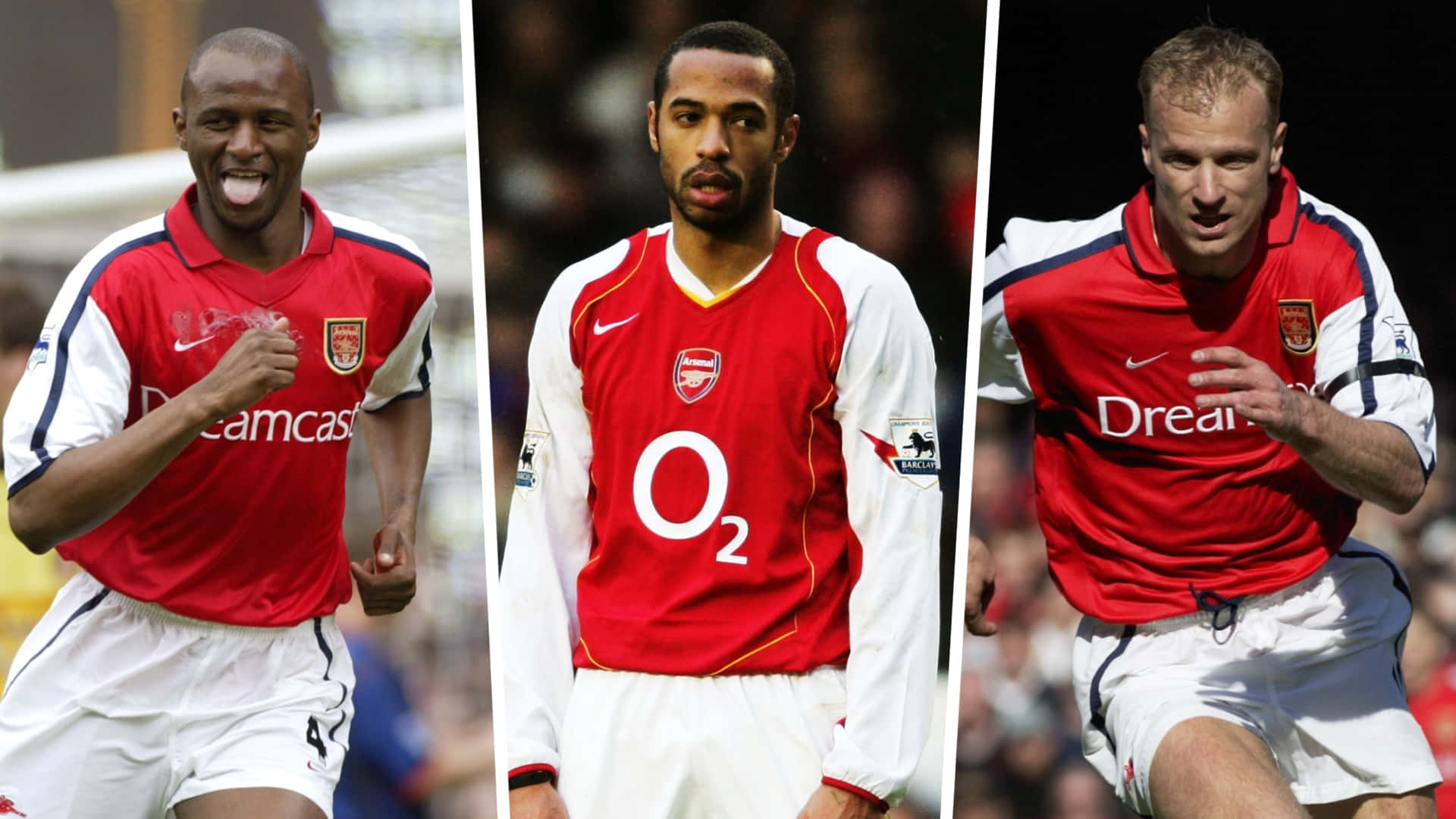 Dennis Bergkamp Thierry Henry And Patrick Vieria Background