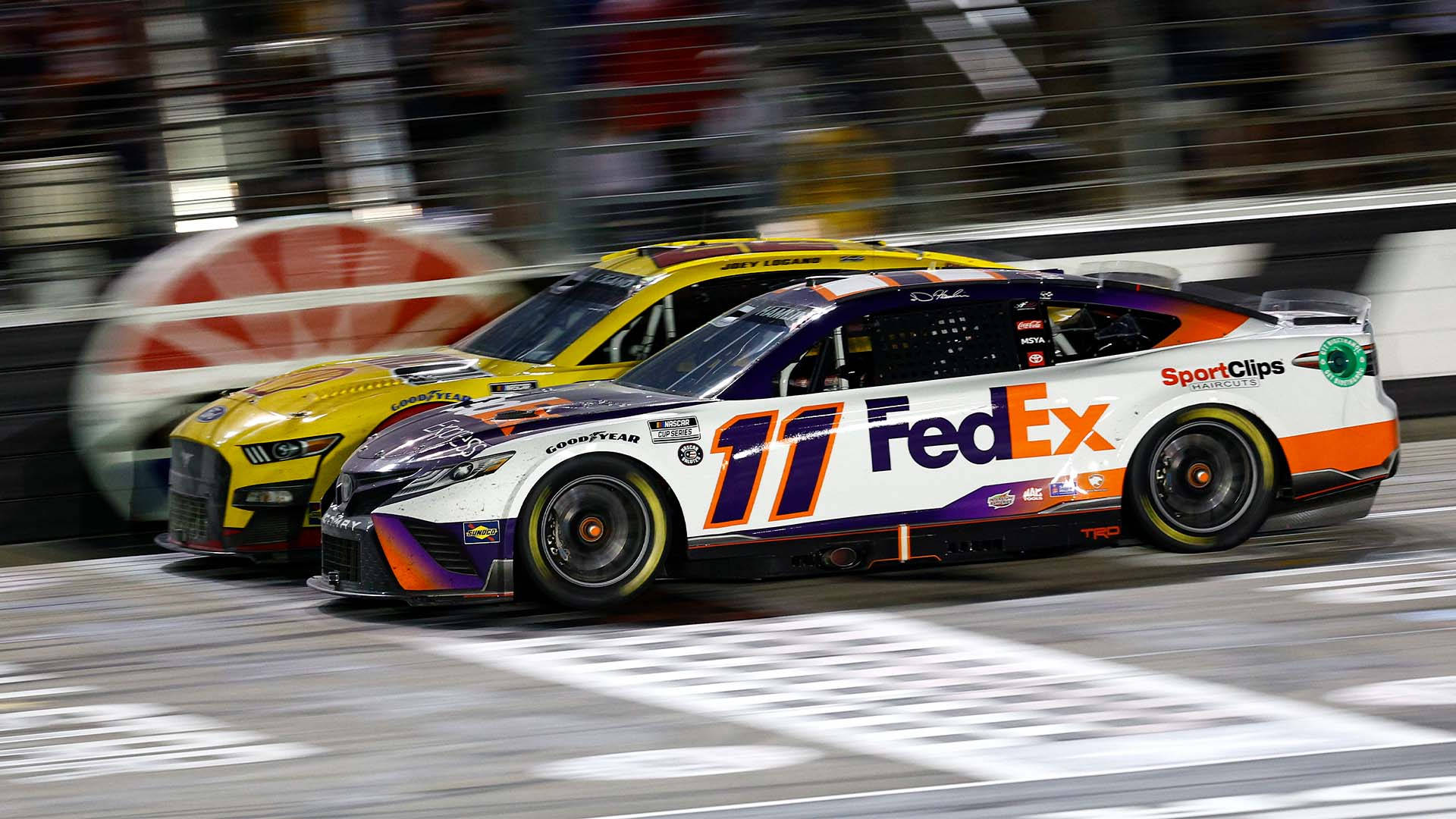 Denny Hamlin In Action! Background