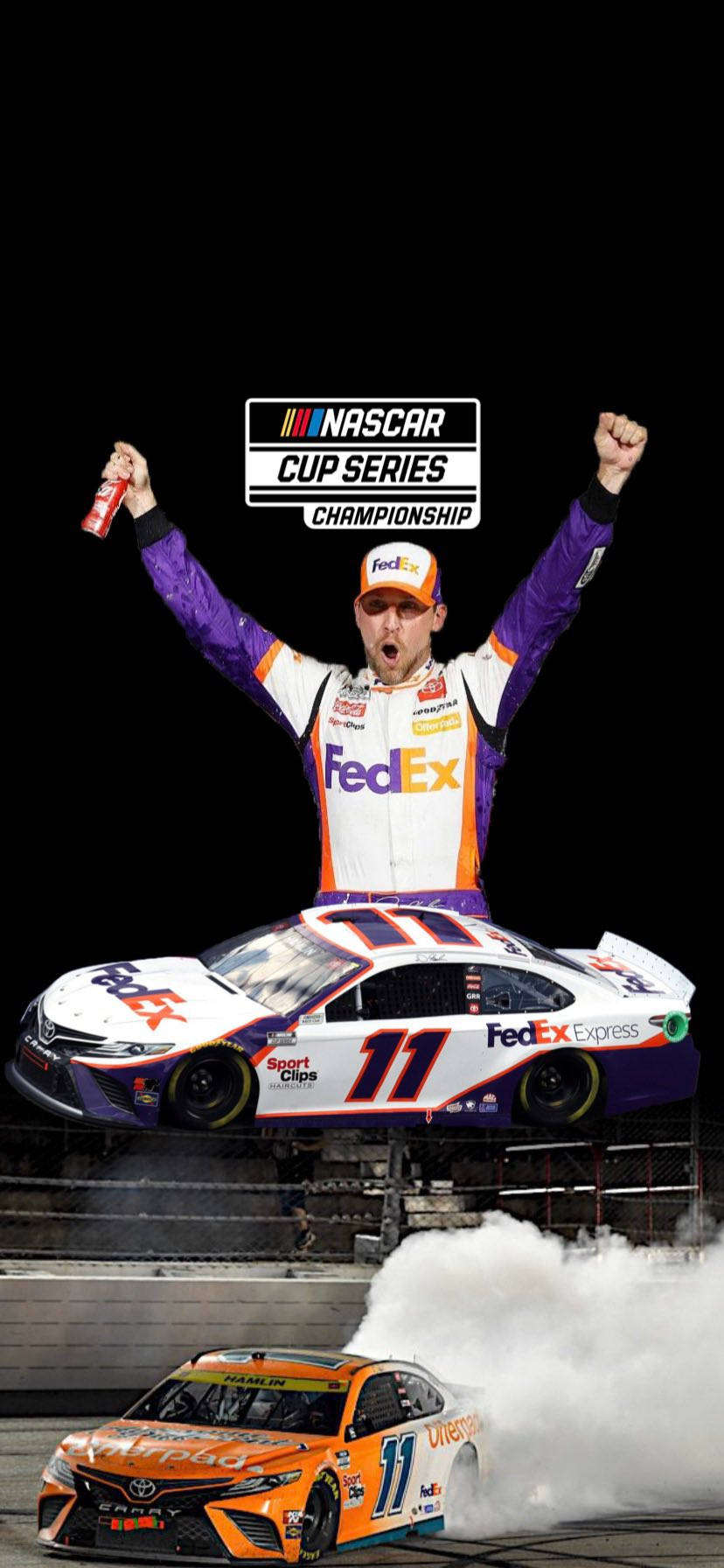 Denny Hamlin Victory Collage Background