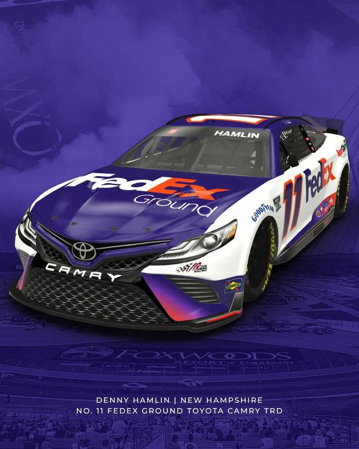 Denny Hamlin’s Purple Race Car Background