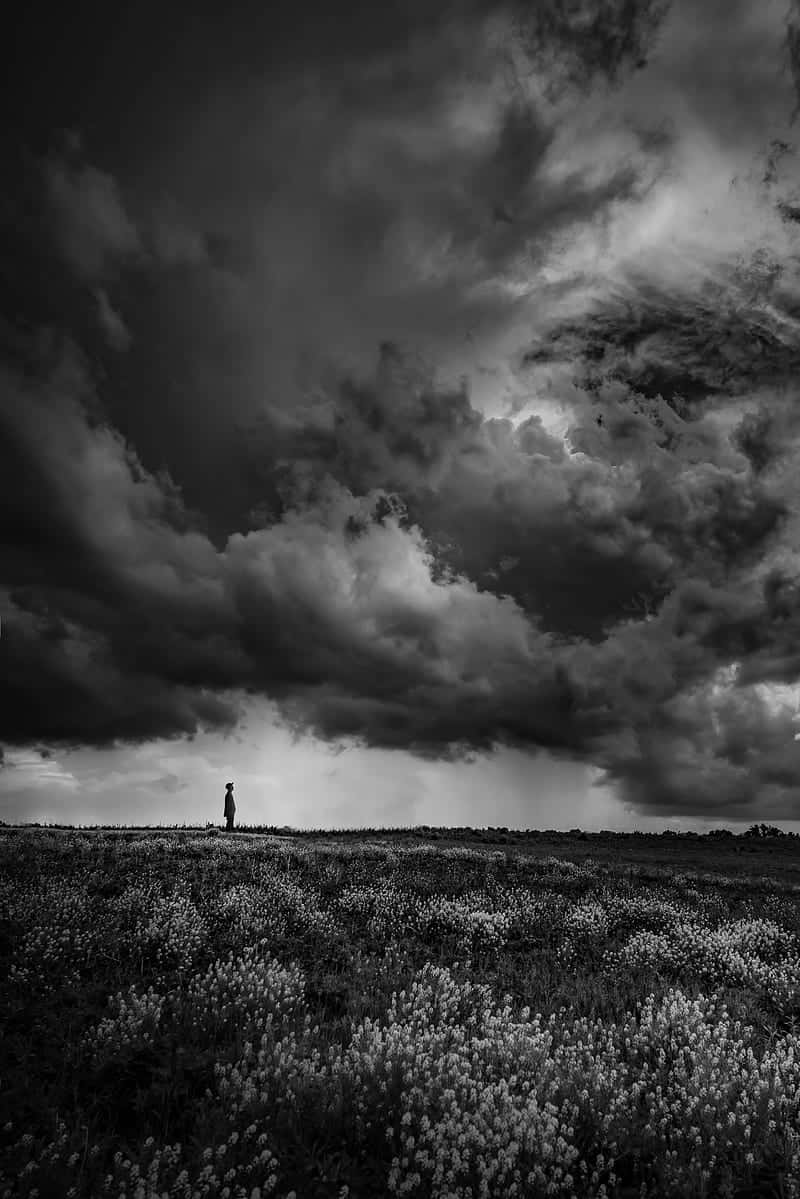 Dense Clouds At A Somber Time Background