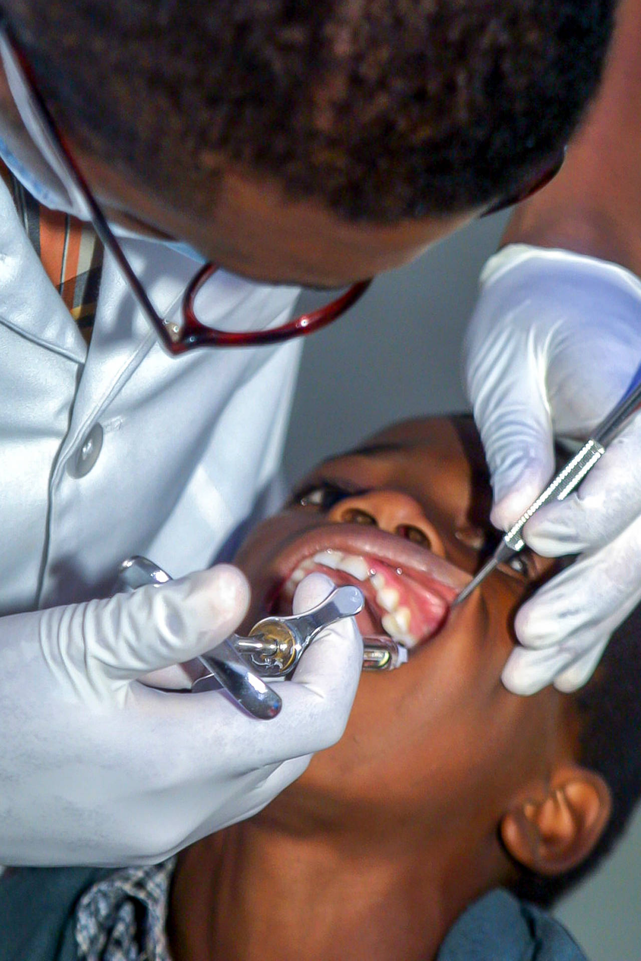 Dentistry Syringe Used On Patient Background