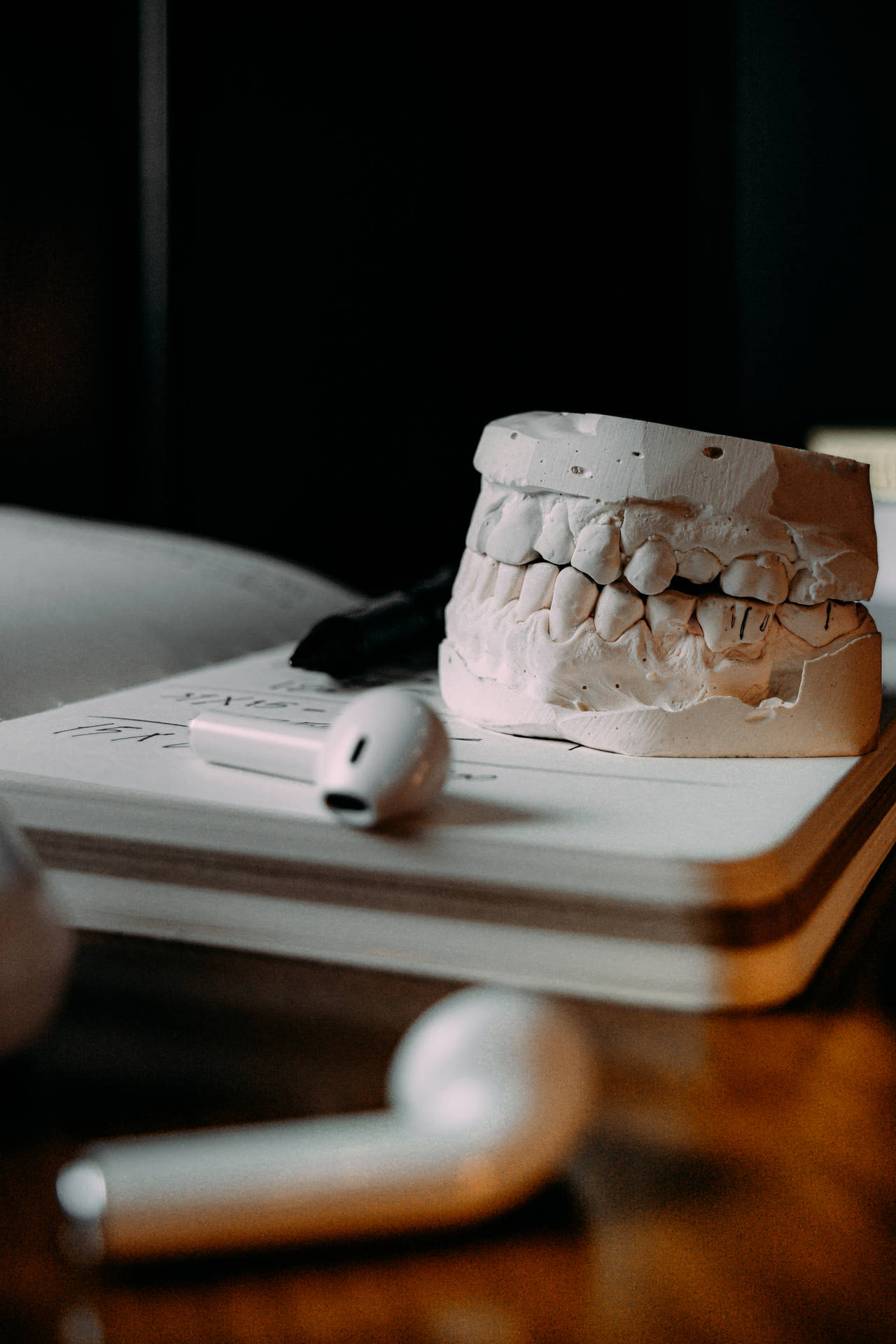 Dentistry Teeth Mold With Notebook Background