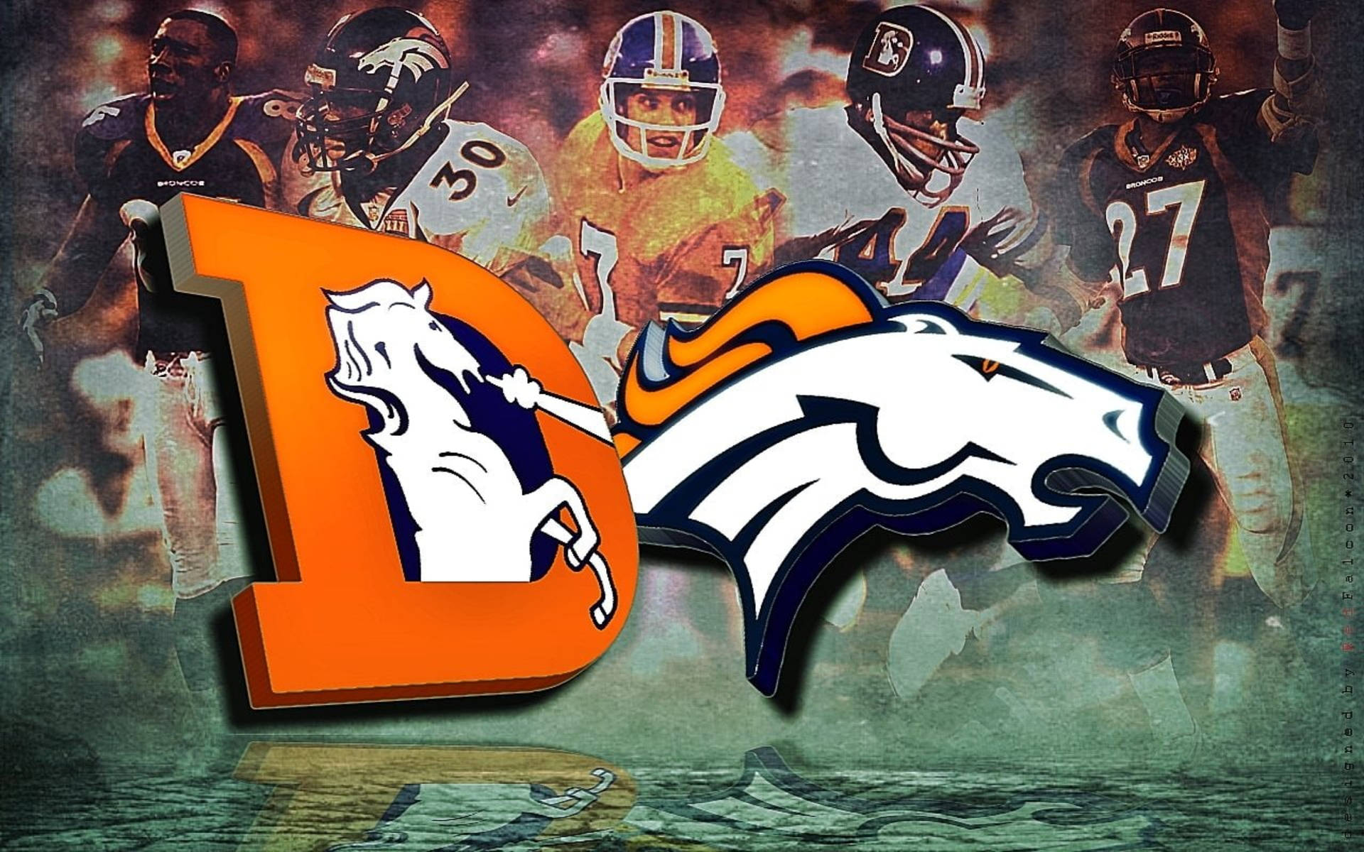 Denver Broncos Collage Art Background