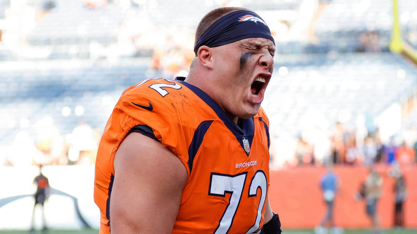 Denver Broncos Garett Bolles Shouting Background