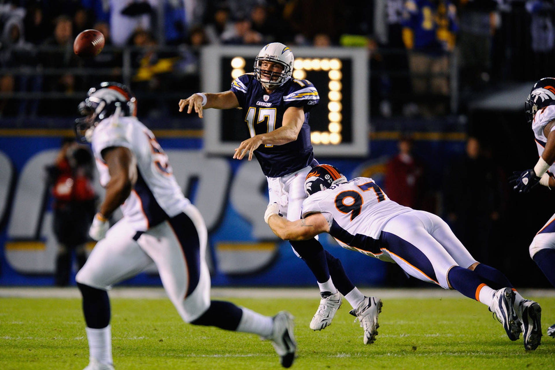 Denver Broncos Players In Defence Background