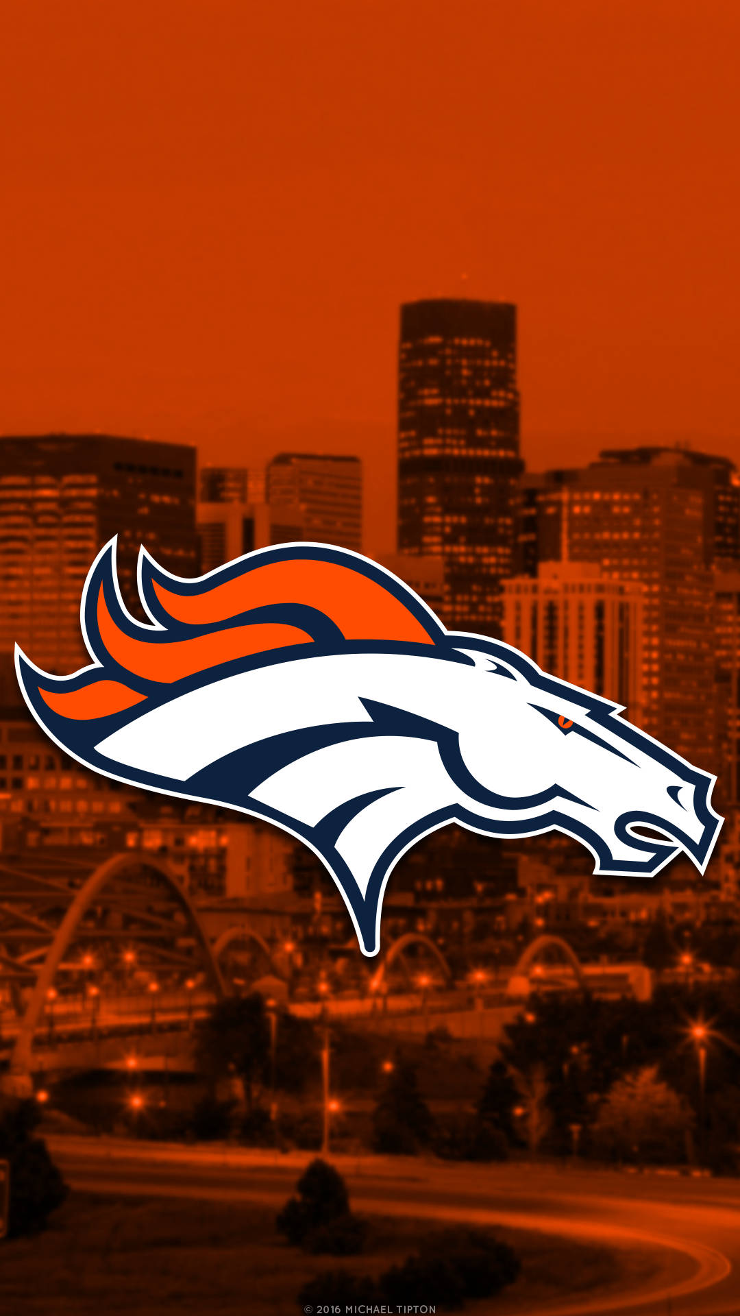 Denver Broncos With Buildings Iphone Background