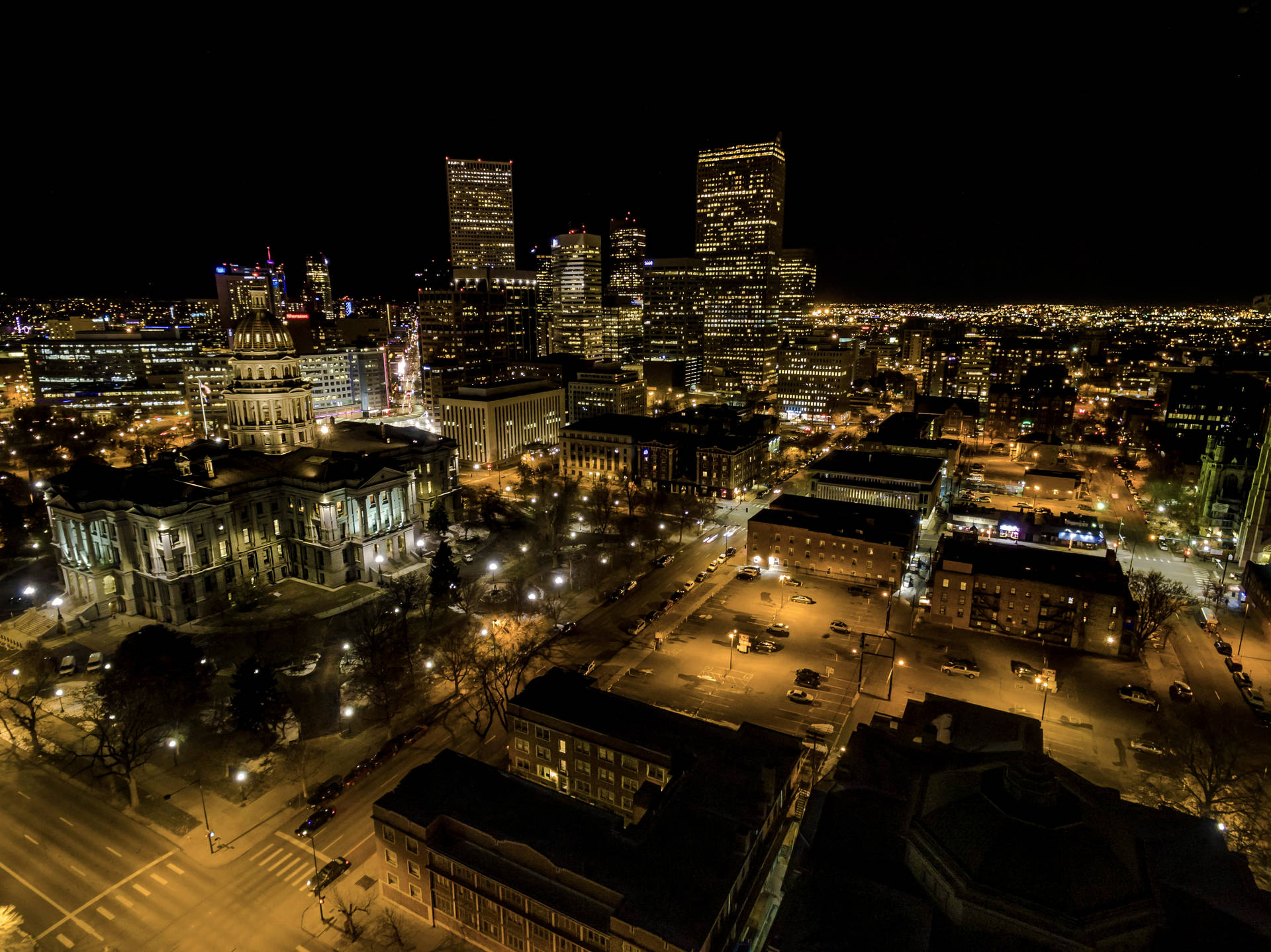 Denver City At Night Background