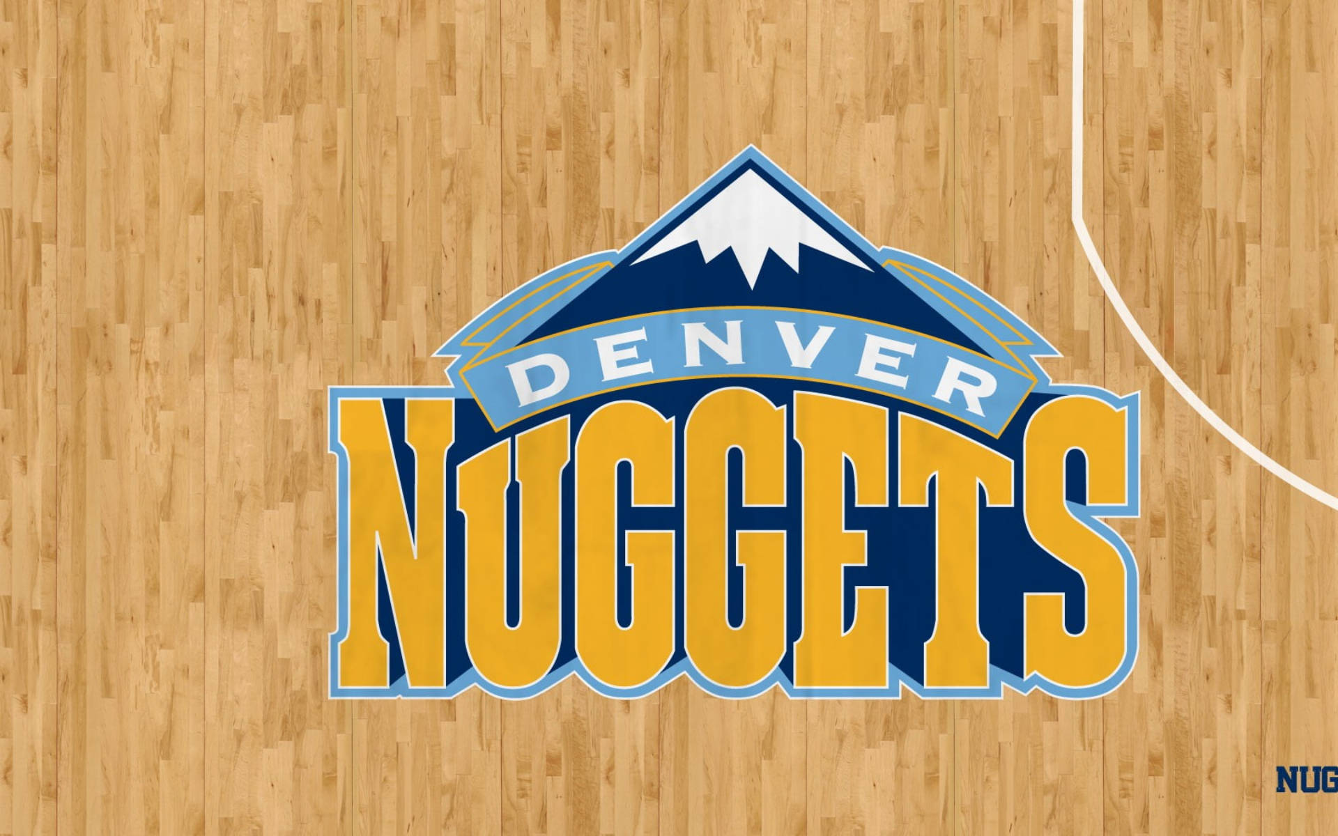 Denver Nuggets In Basketball Floor Background