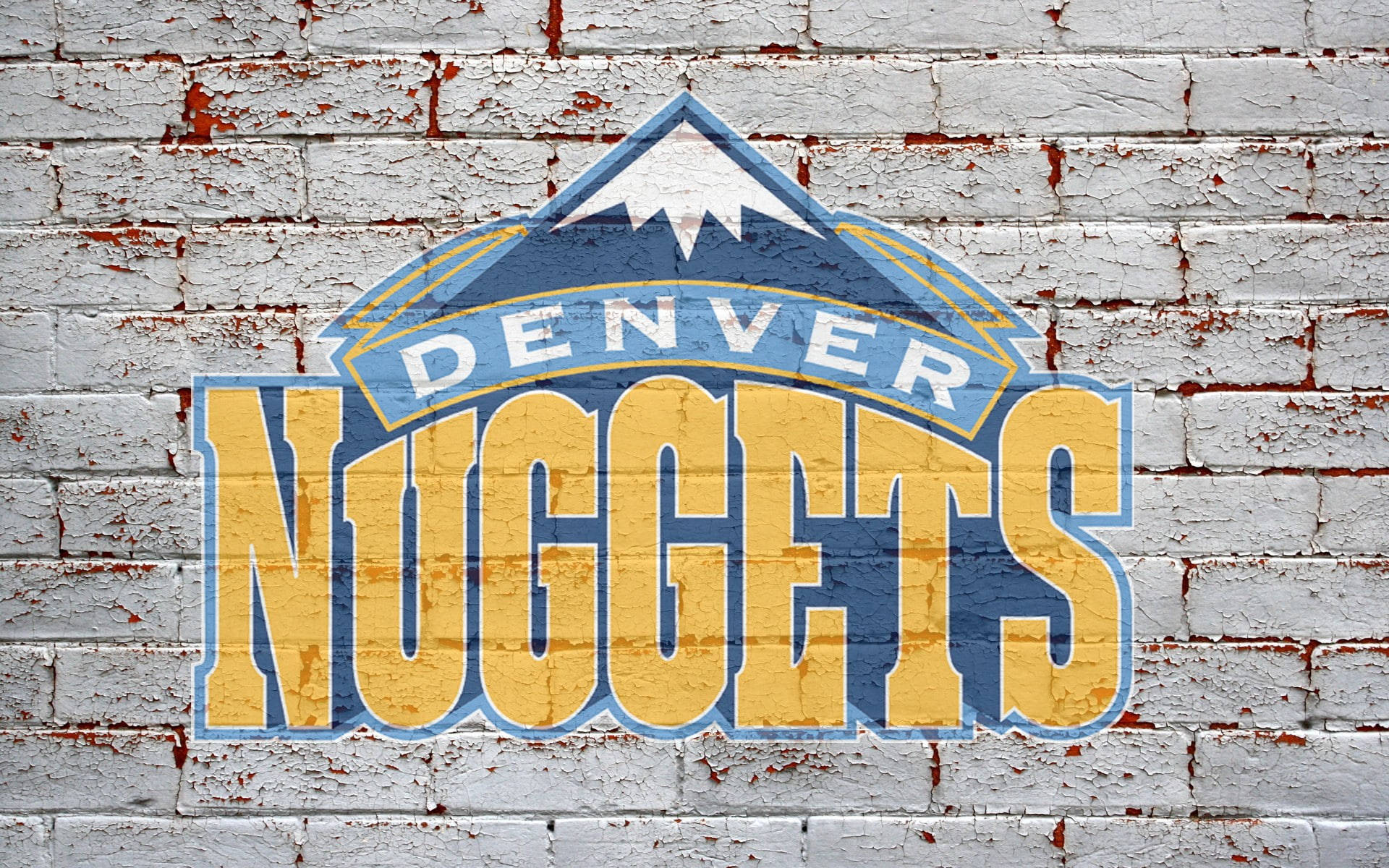 Denver Nuggets Logo On Brick Wall