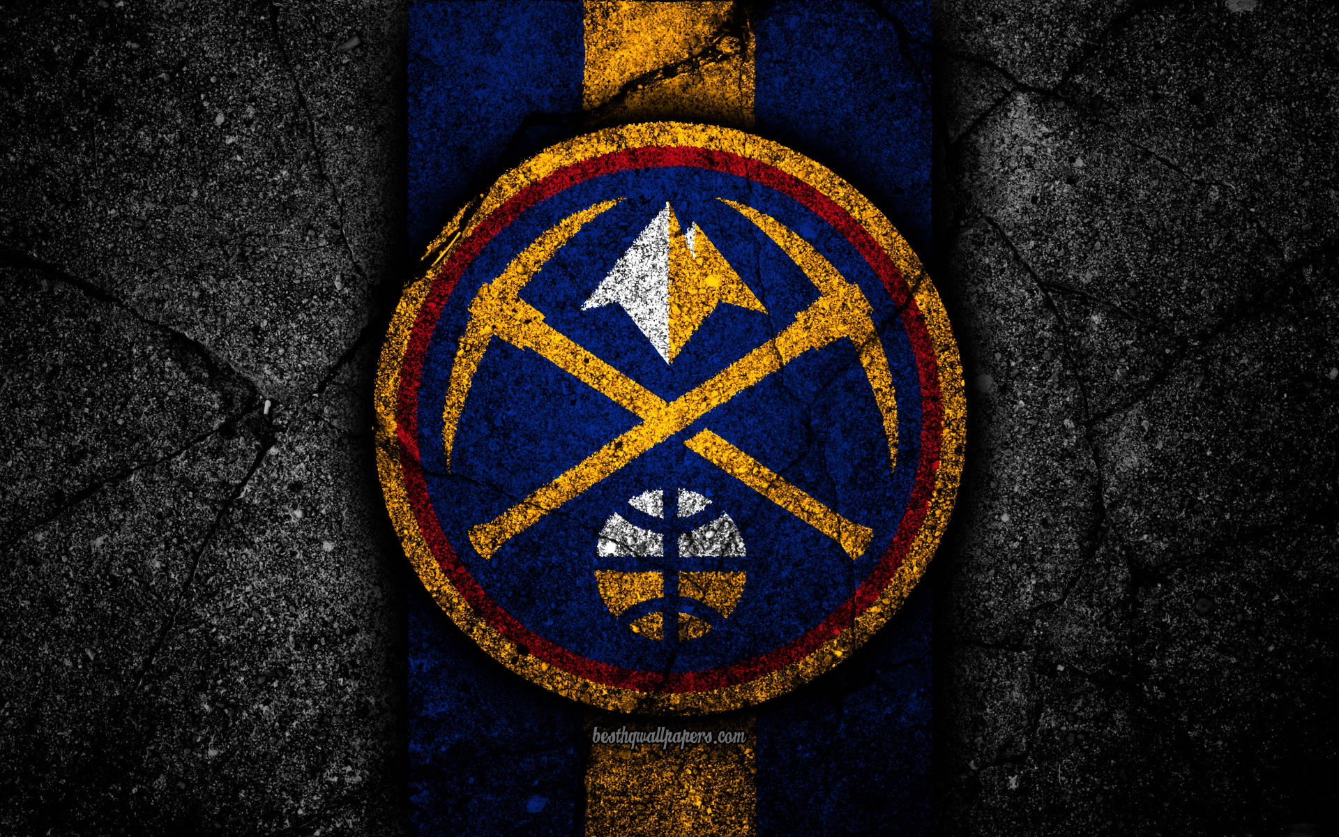 Denver Nuggets Logo On Cement Wall Background