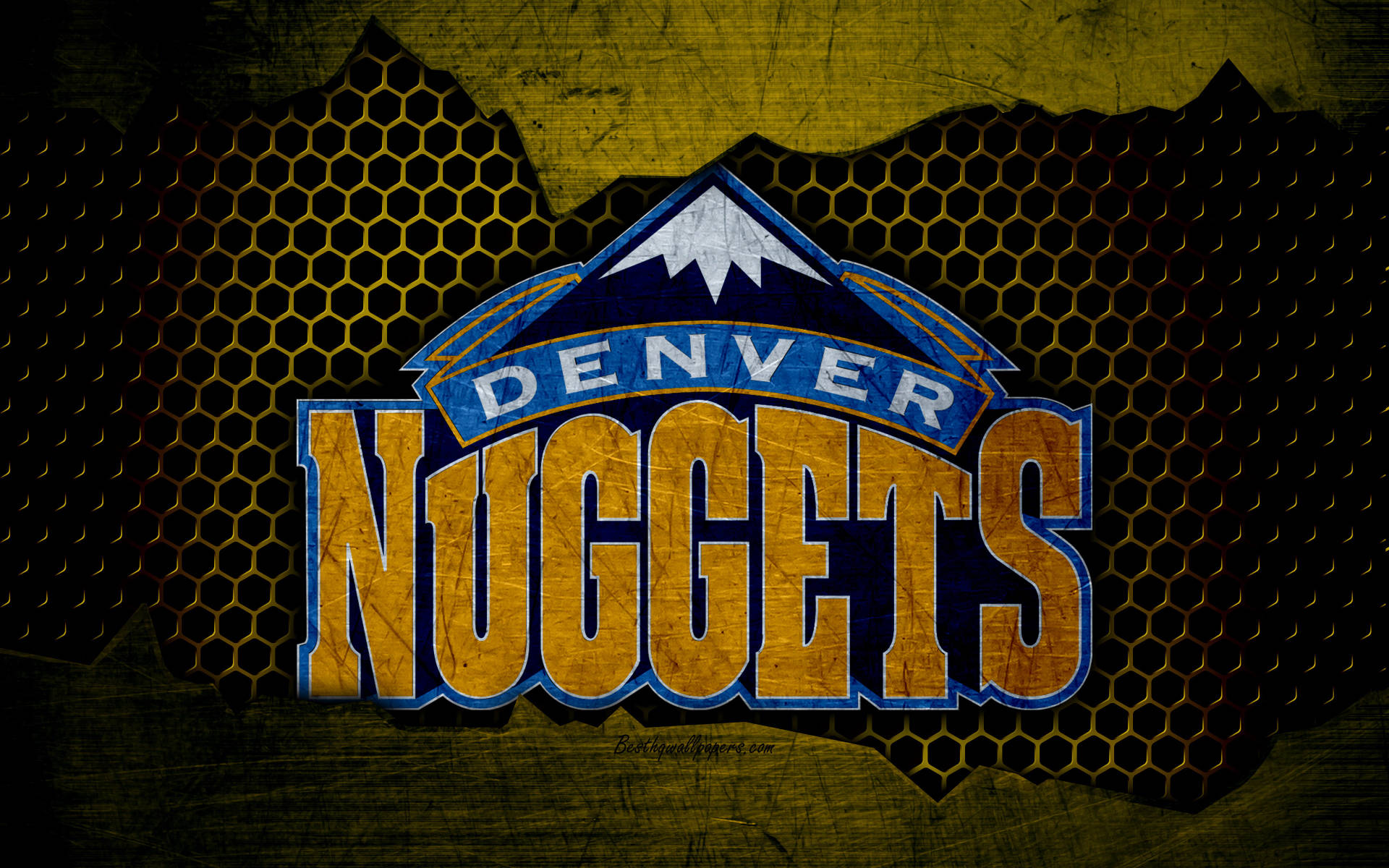 Denver Nuggets Logo On Screen Mesh Background