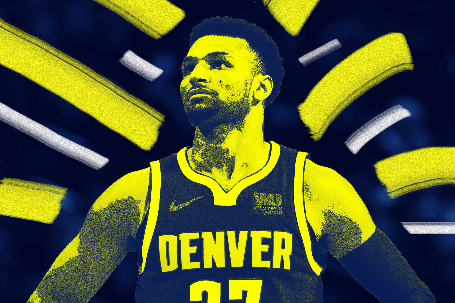 Denver Nuggets Murray Yellow And Blue Background