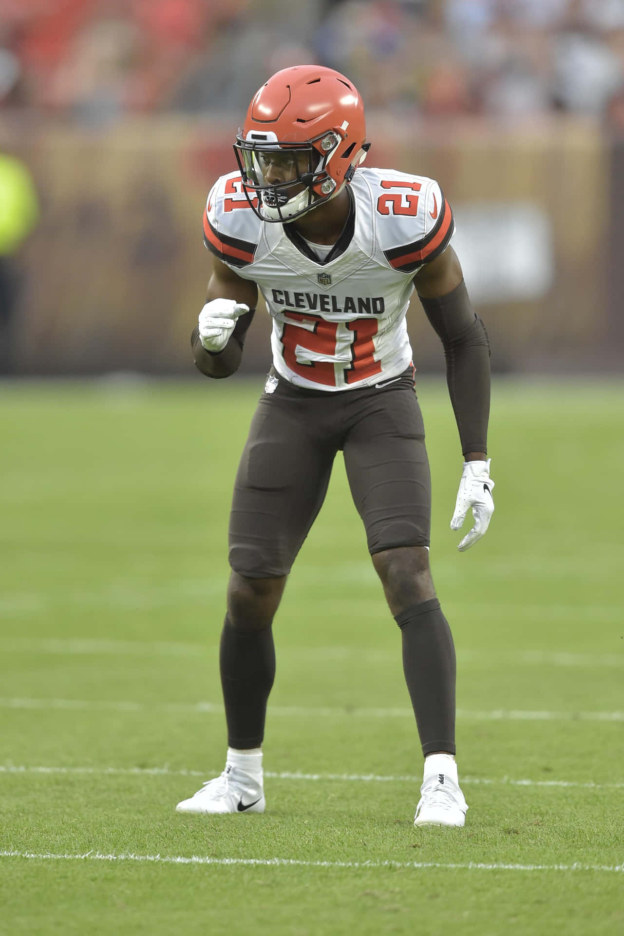 Denzel Ward Cleveland Browns Anticipates Ball Background