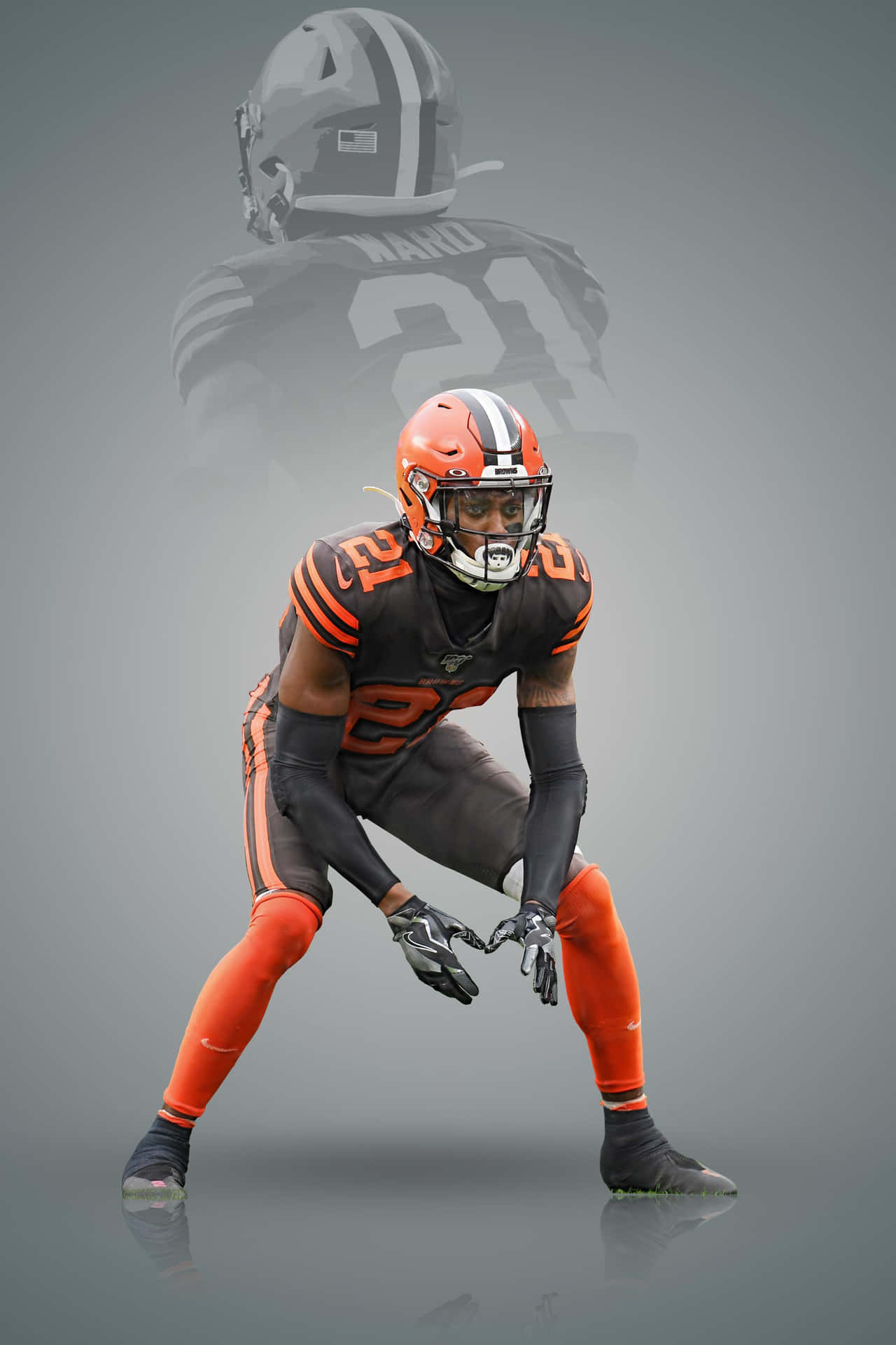 Denzel Ward Gray Sports Poster Background