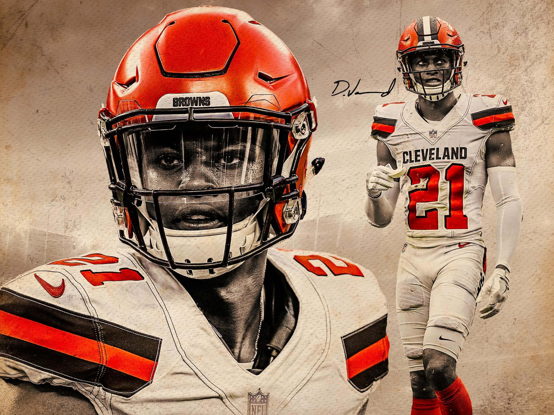 Denzel Ward Signed Autograph Vintage Background