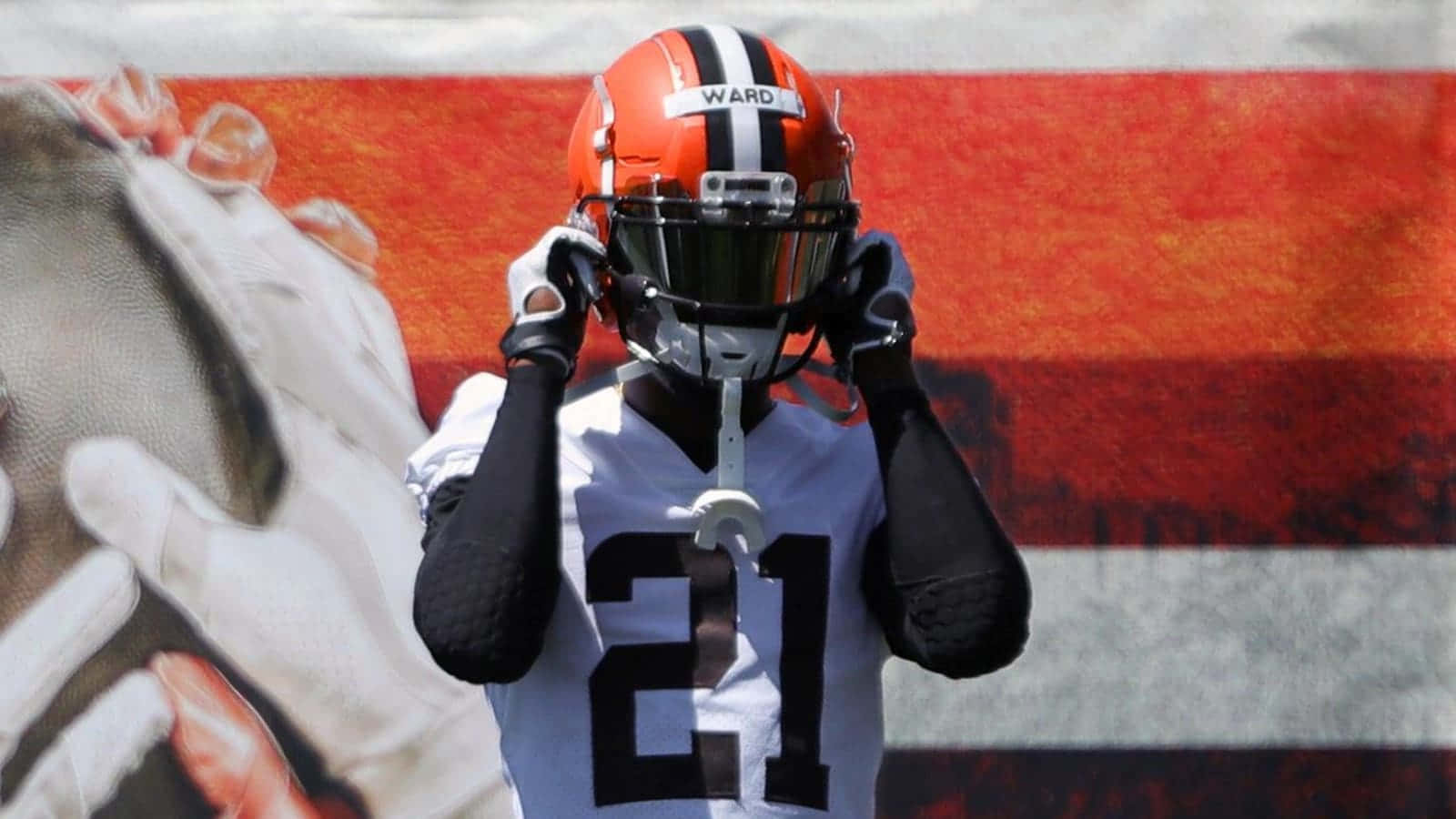 Denzel Ward Stripe Background Poster Background