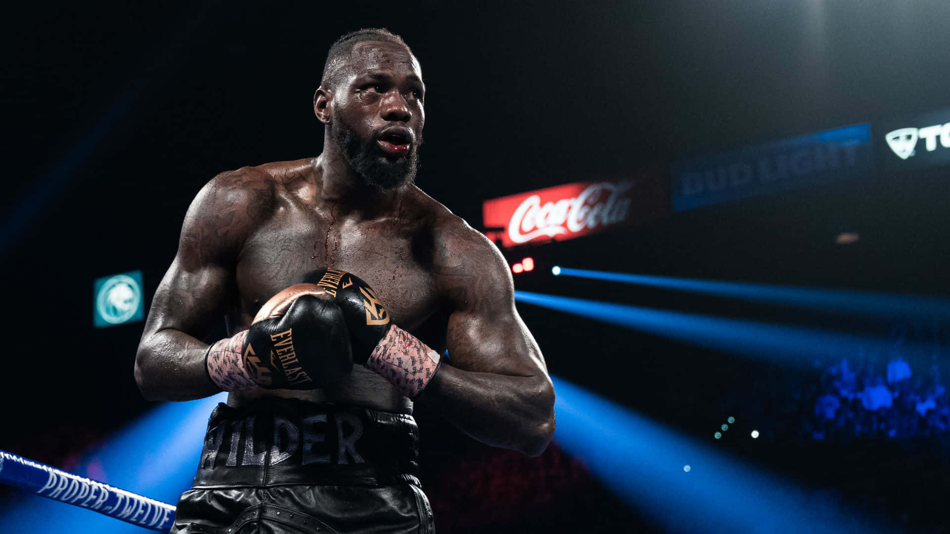 Deontay Wilder Boxing Match Intensity Background