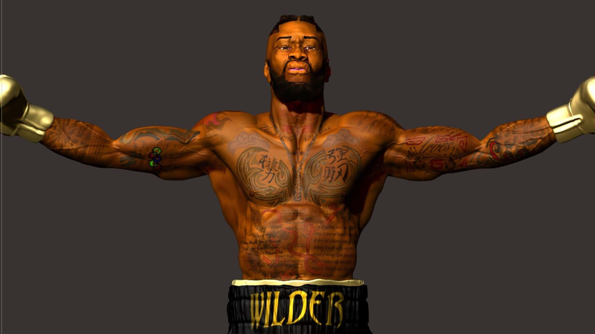 Deontay Wilder Victory Pose Background