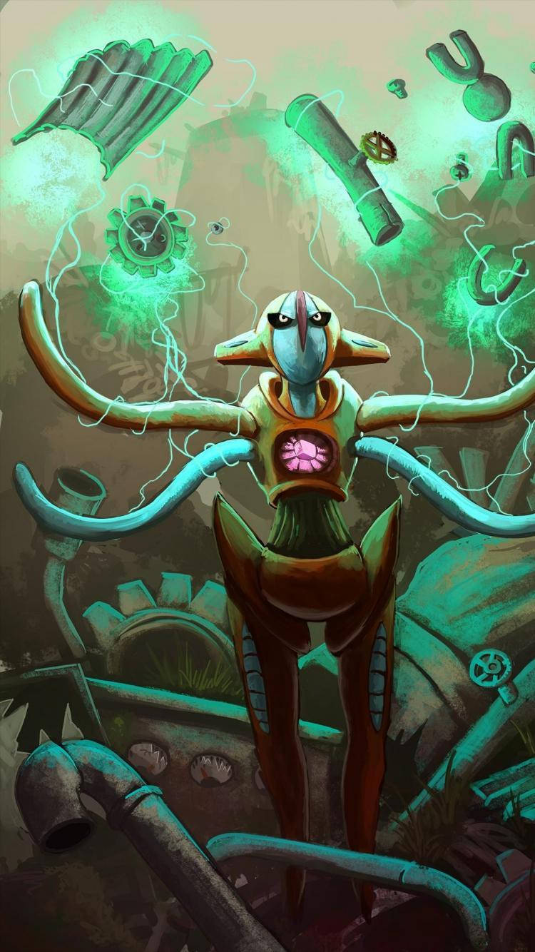 Deoxys And Floating Gears Background
